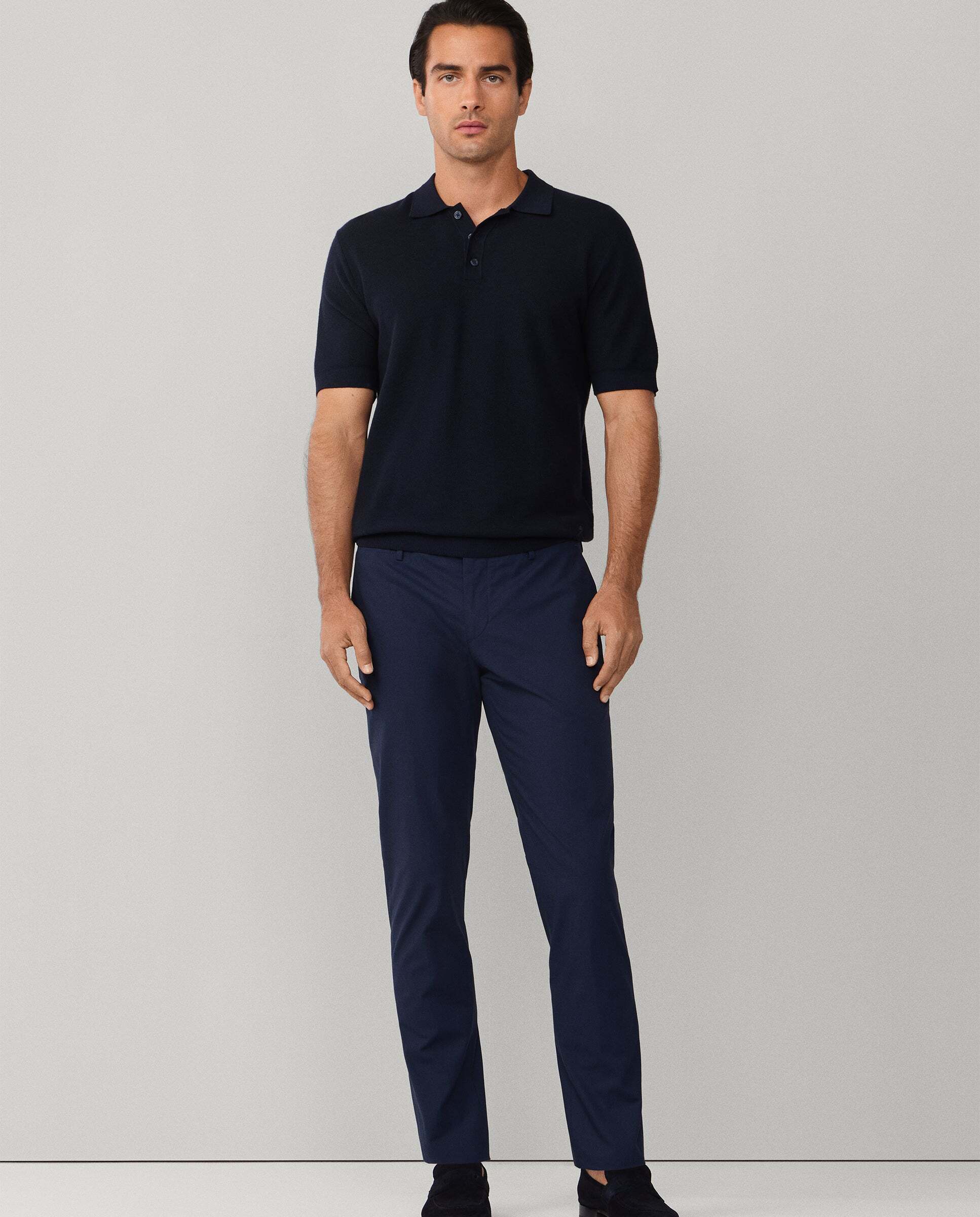 Polo de hombre de punto manga corta fit clásico - Hackett - Azul marino Azul marino-2