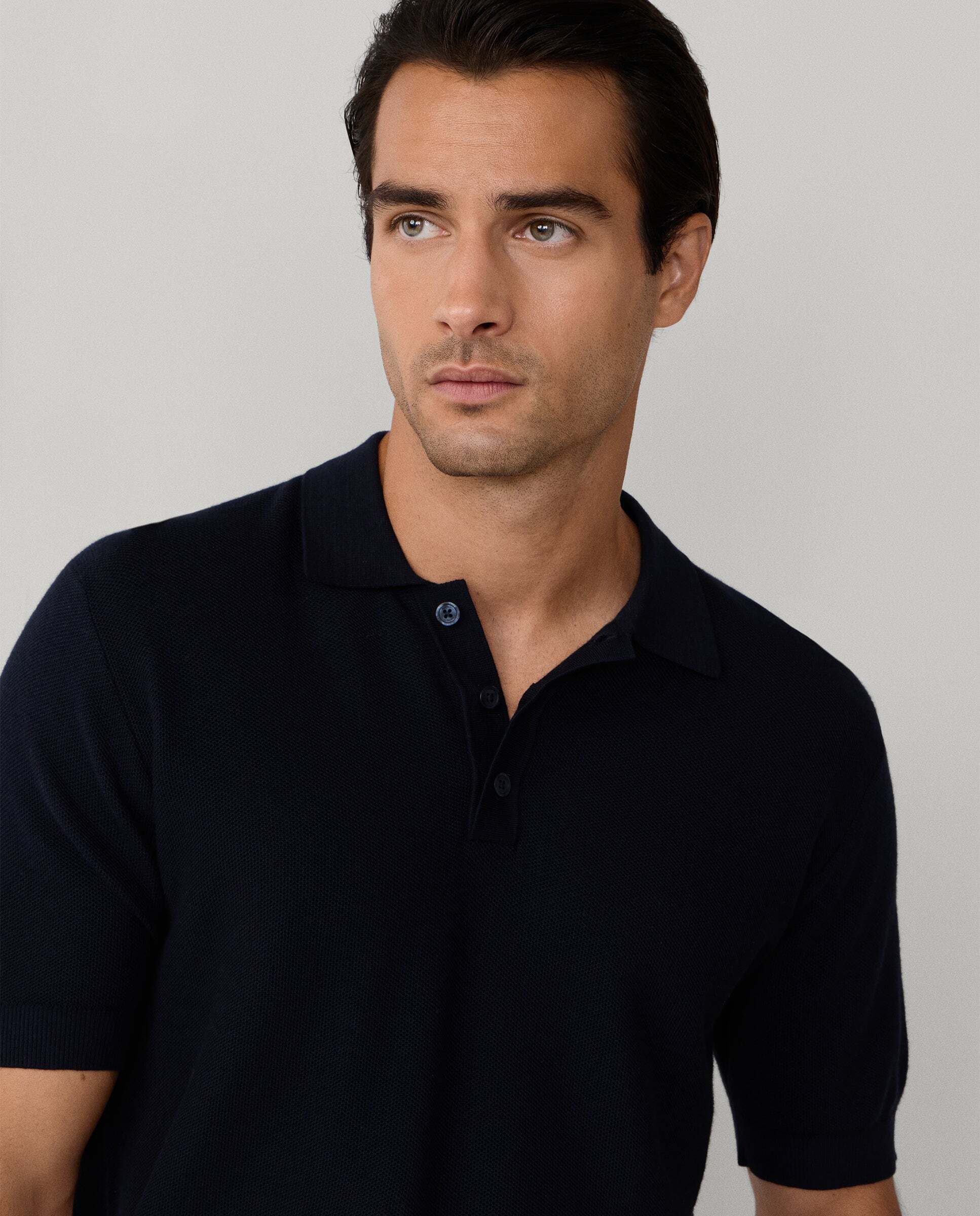 Polo de hombre de punto manga corta fit clásico - Hackett - Azul marino Azul marino-4