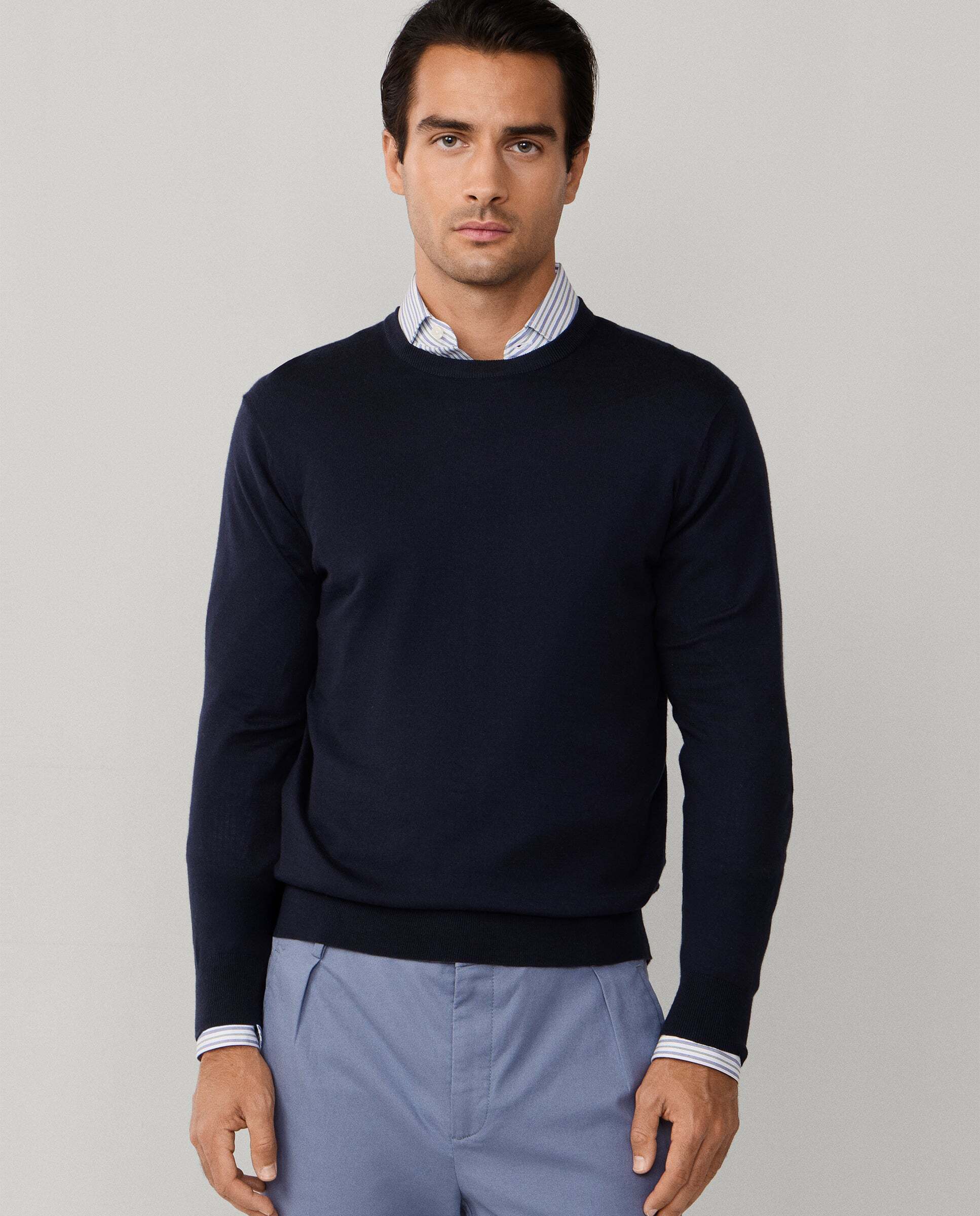 Hackett - Jersey de hombre algodón cashmere con cuello redondo.