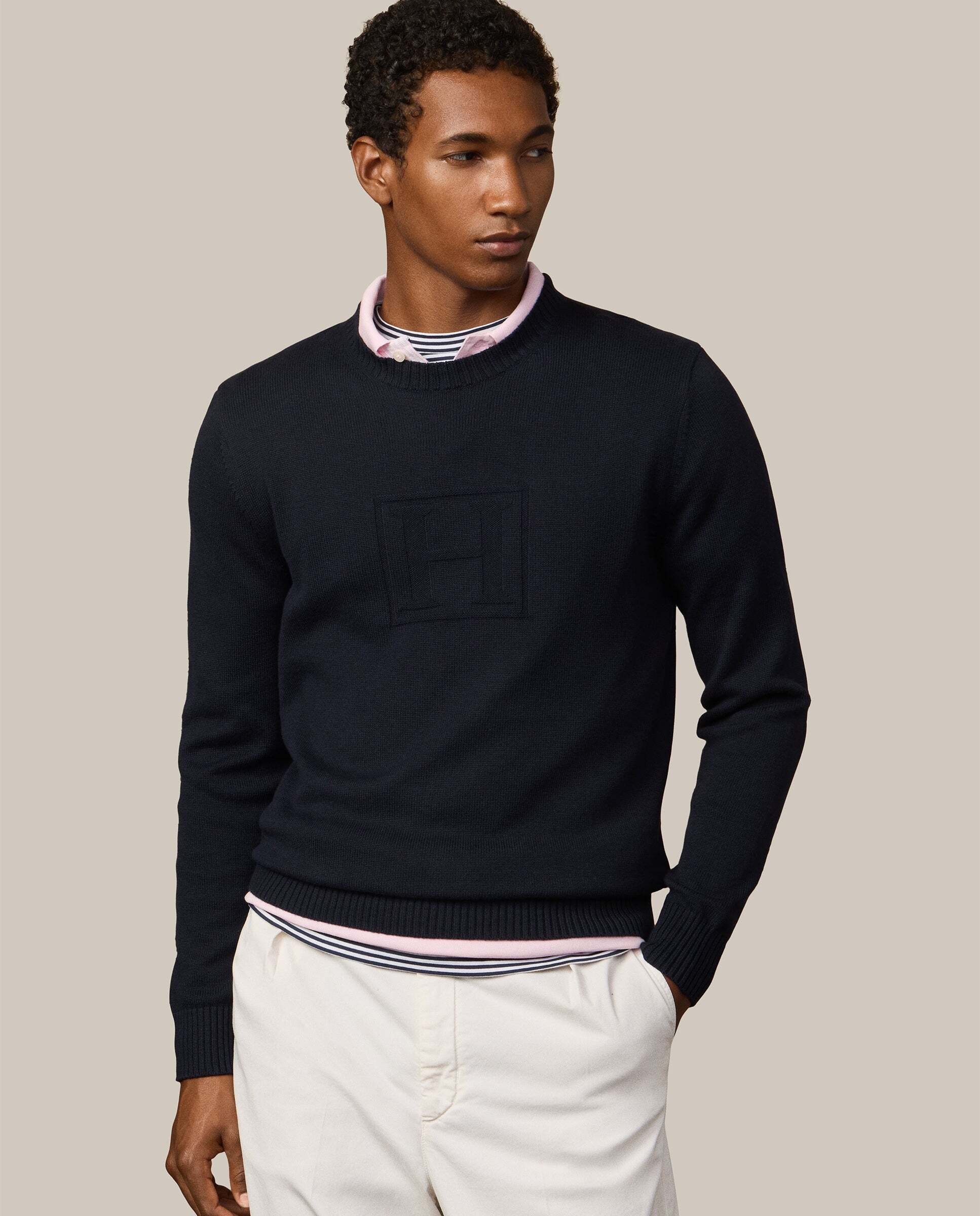 Hackett - Jersey de hombre cuello redondo mezcla de cashmere fit regular.