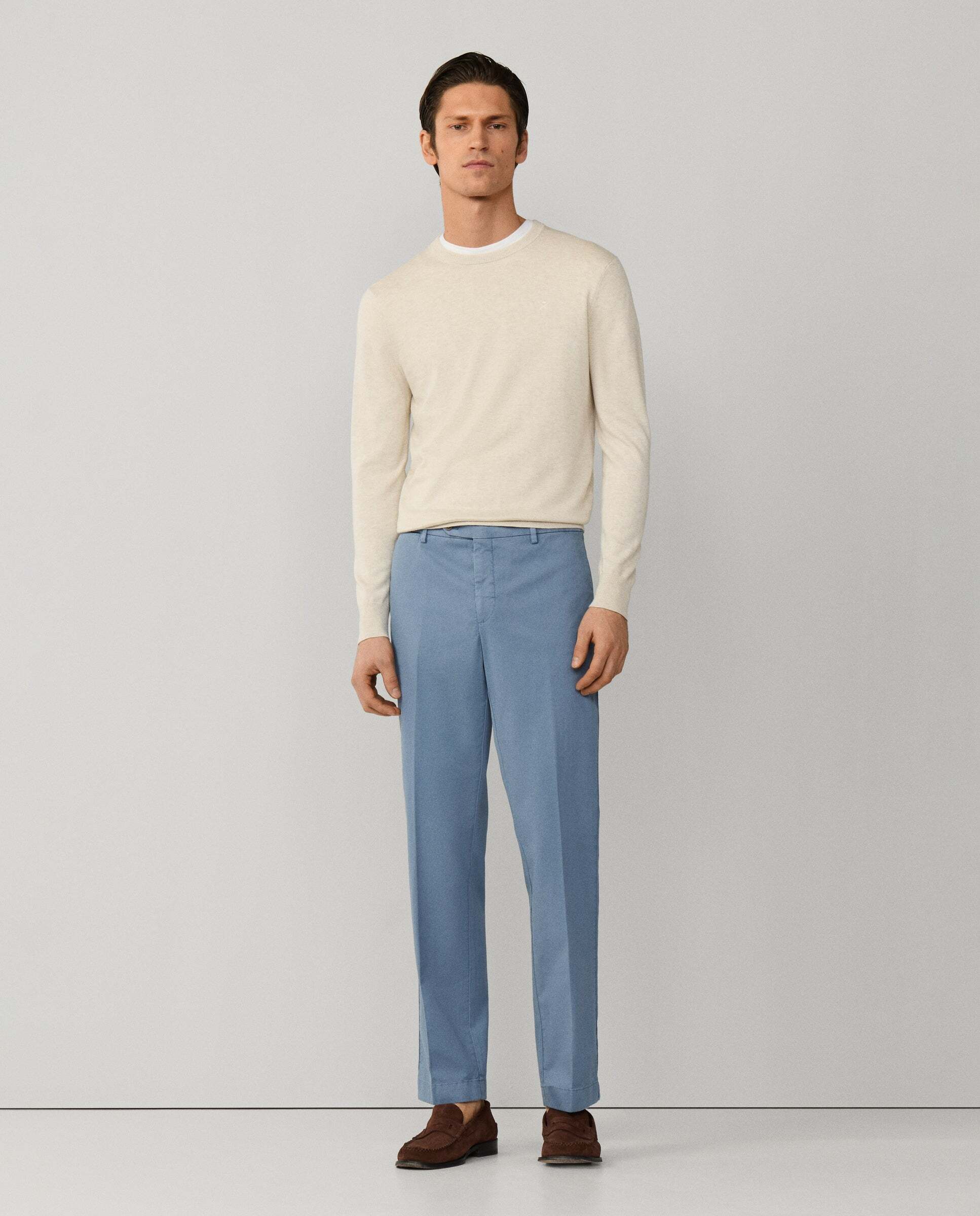 Chino sanderson algodón elástico fit tailored - Hackett - Azul grisáceo Azul grisáceo-1
