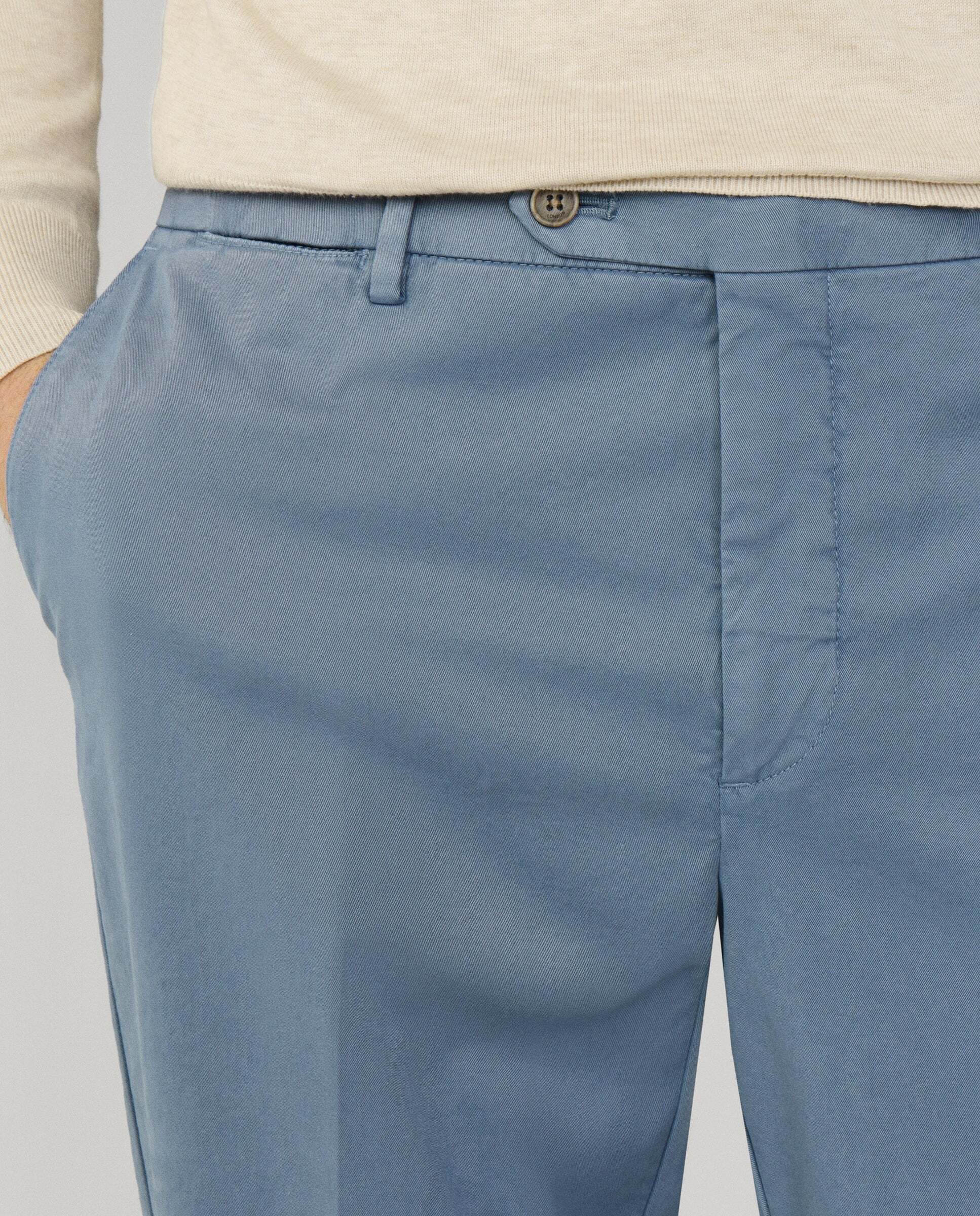 Chino sanderson algodón elástico fit tailored - Hackett - Azul grisáceo Azul grisáceo-4