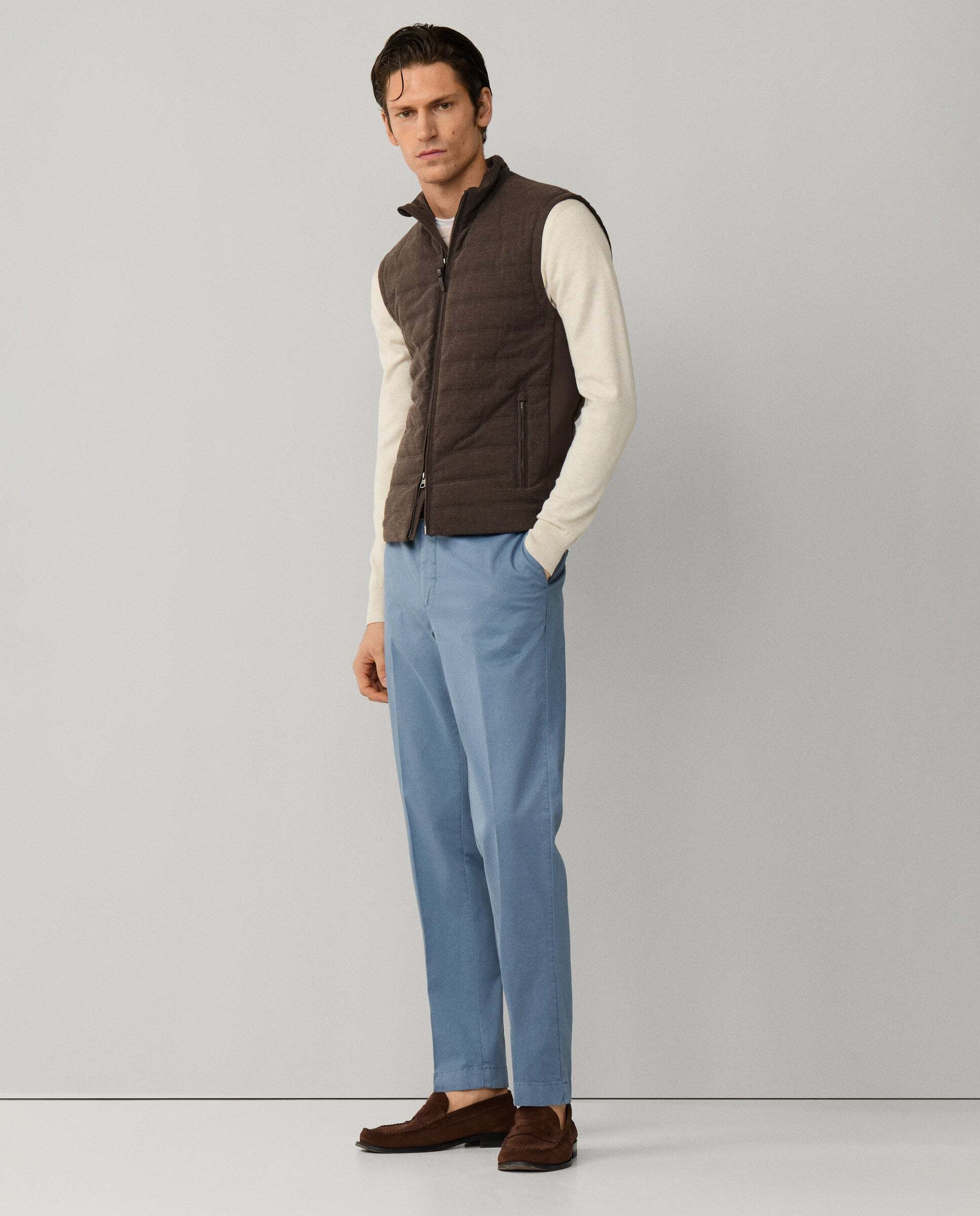Chino sanderson algodón elástico fit tailored - Hackett - Azul grisáceo Azul grisáceo-7