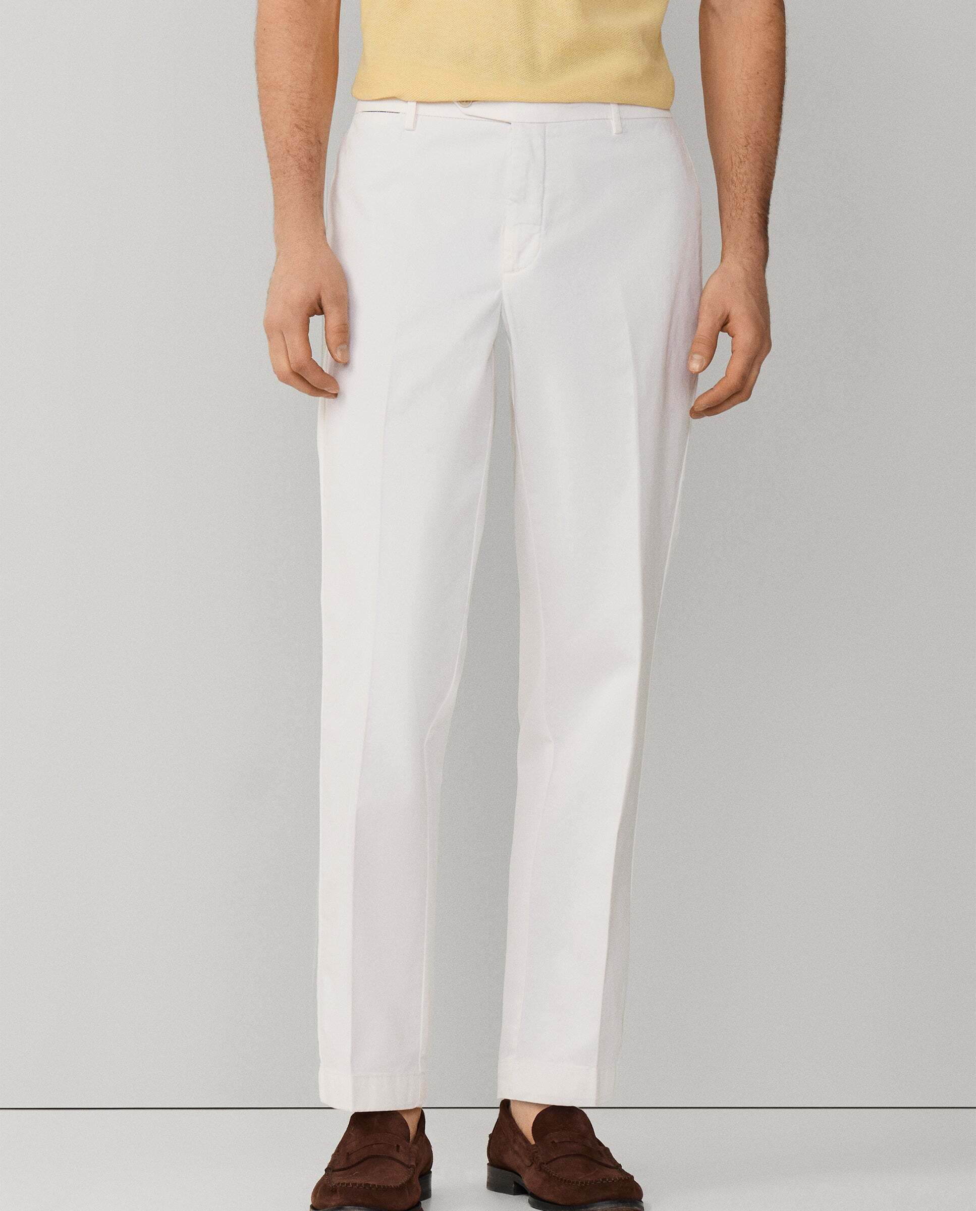 Chino sanderson algodón elástico fit tailored - Hackett - Blanco Blanco-2