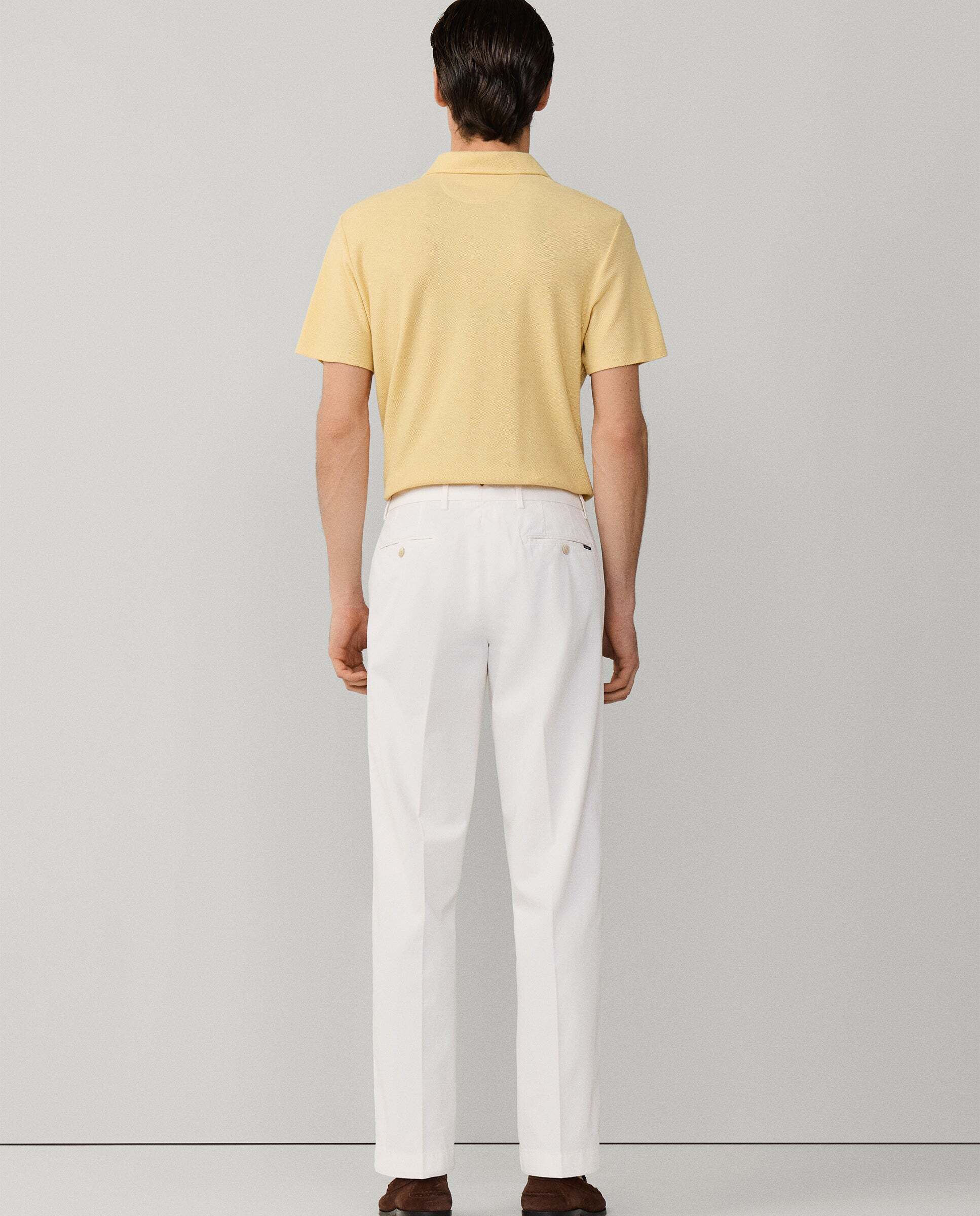 Chino sanderson algodón elástico fit tailored - Hackett - Blanco Blanco-3