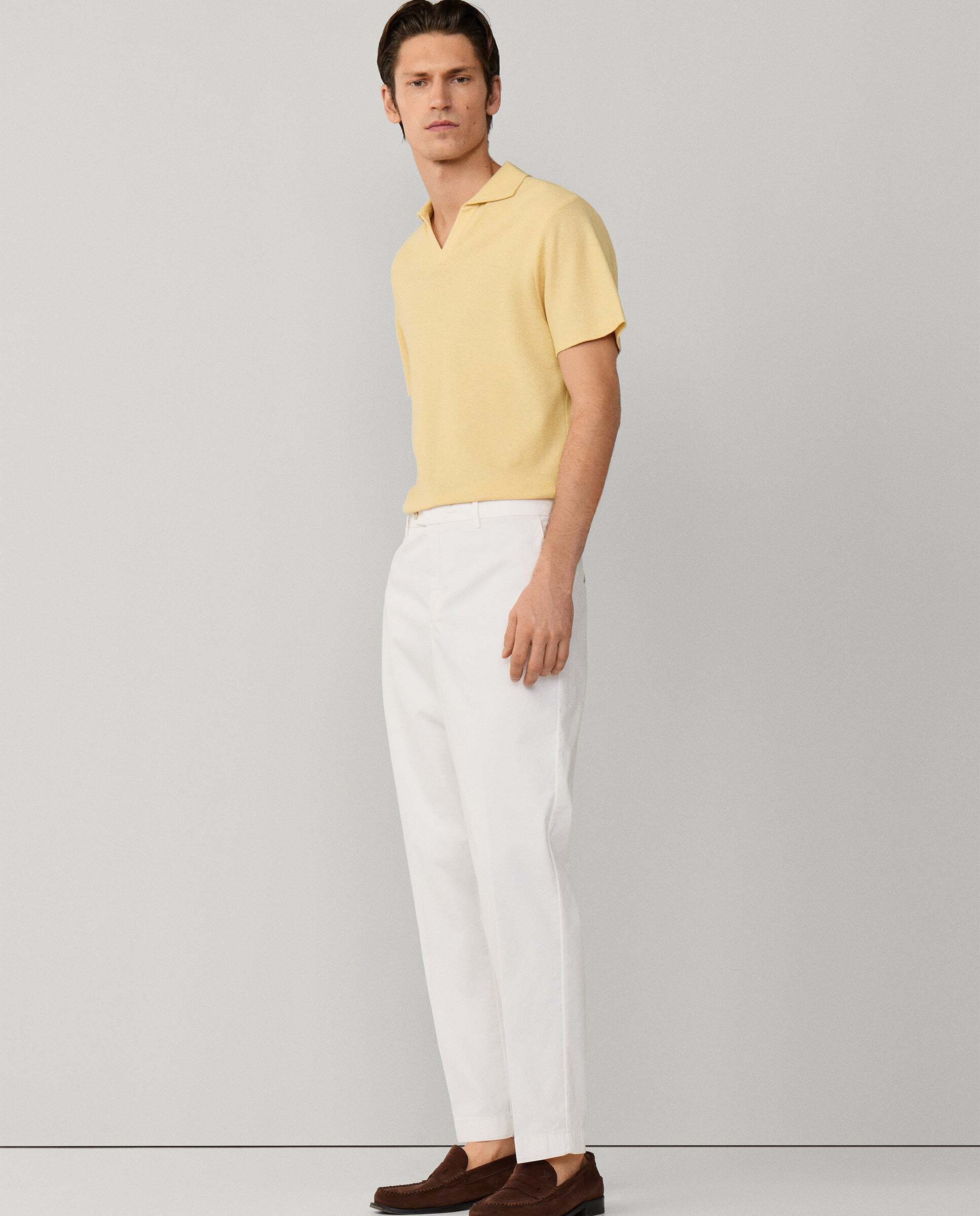 Chino sanderson algodón elástico fit tailored - Hackett - Blanco Blanco-6