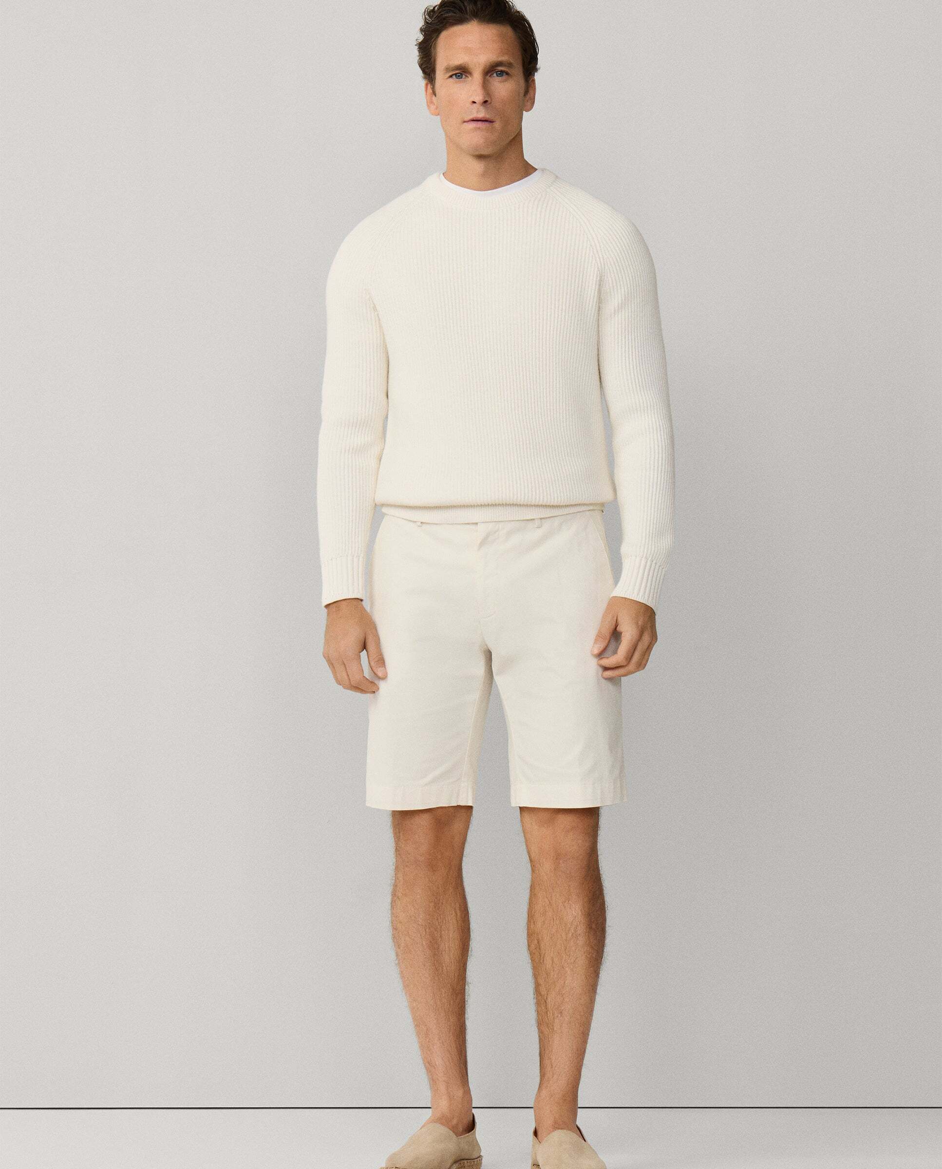 Bermuda chino de hombre sanderson fit tailored - Hackett - Blanco Blanco-1