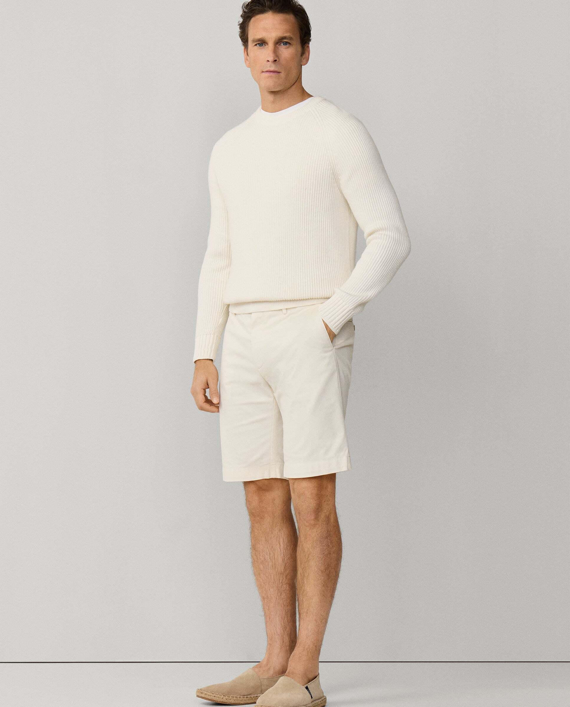 Bermuda chino de hombre sanderson fit tailored - Hackett - Blanco Blanco-6