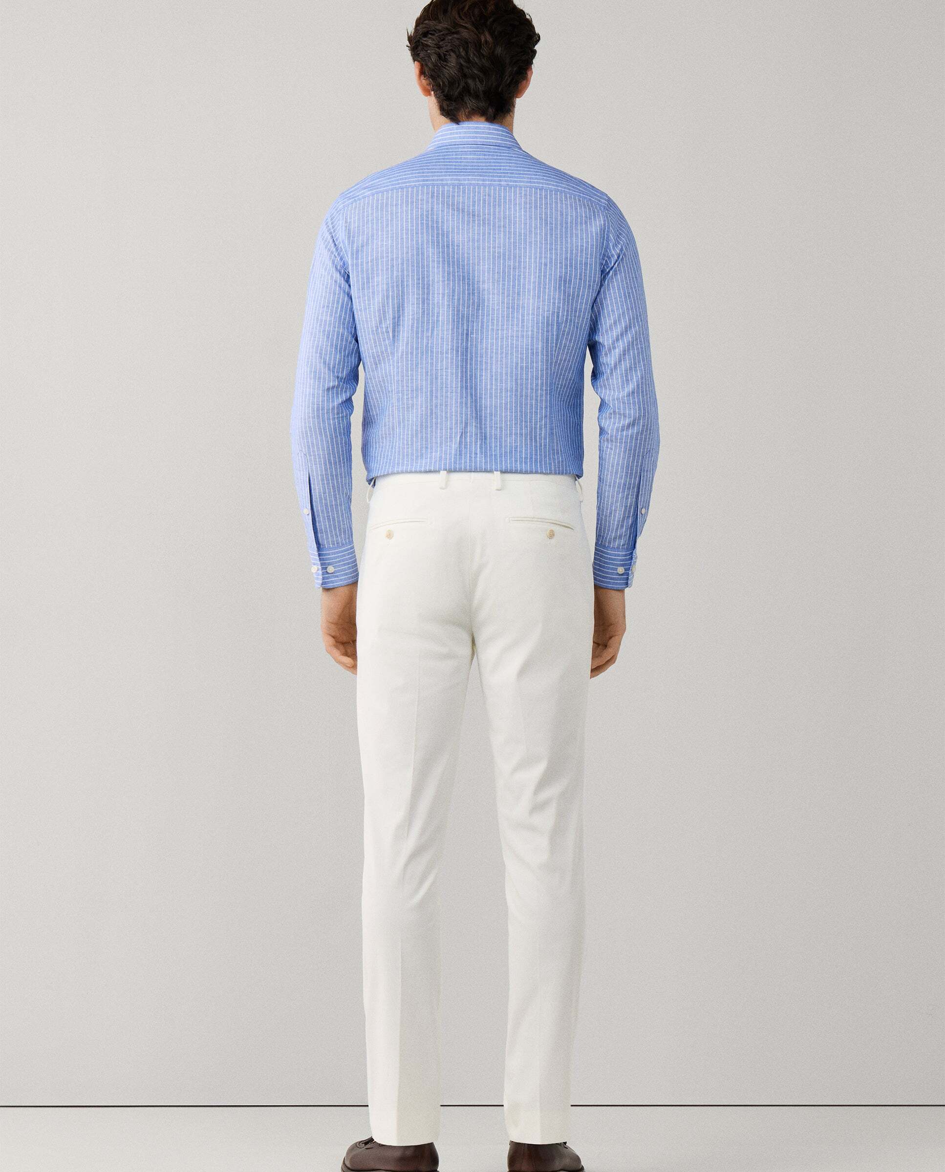 Pantalón formal fit slim - Hackett - tejido en italia - Blanco Blanco-3