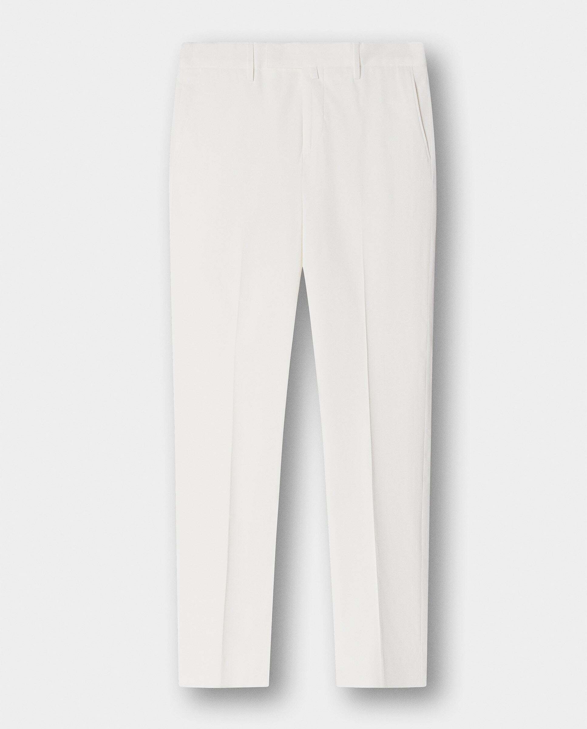 Pantalón formal fit slim - Hackett - tejido en italia - Blanco Blanco-9