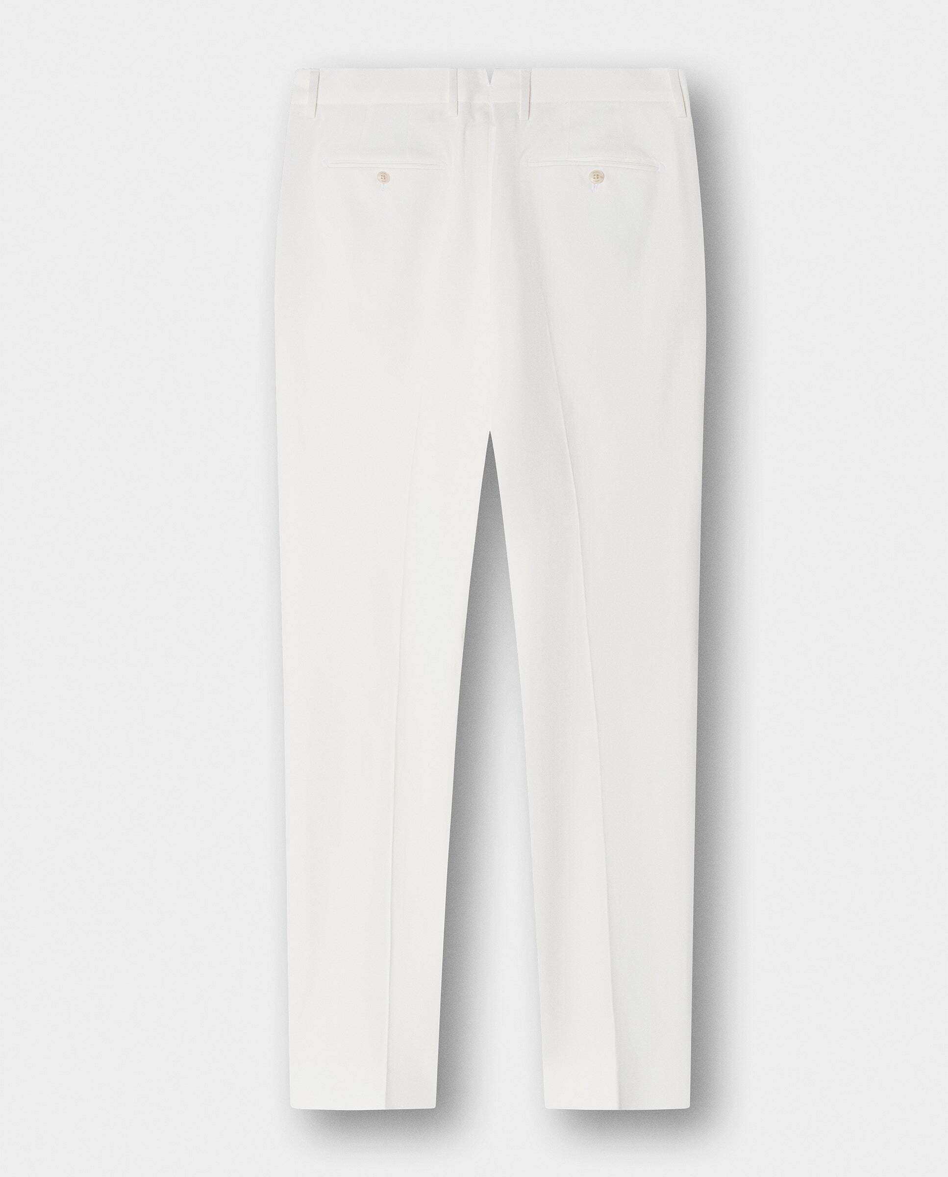 Pantalón formal fit slim - Hackett - tejido en italia - Blanco Blanco-8