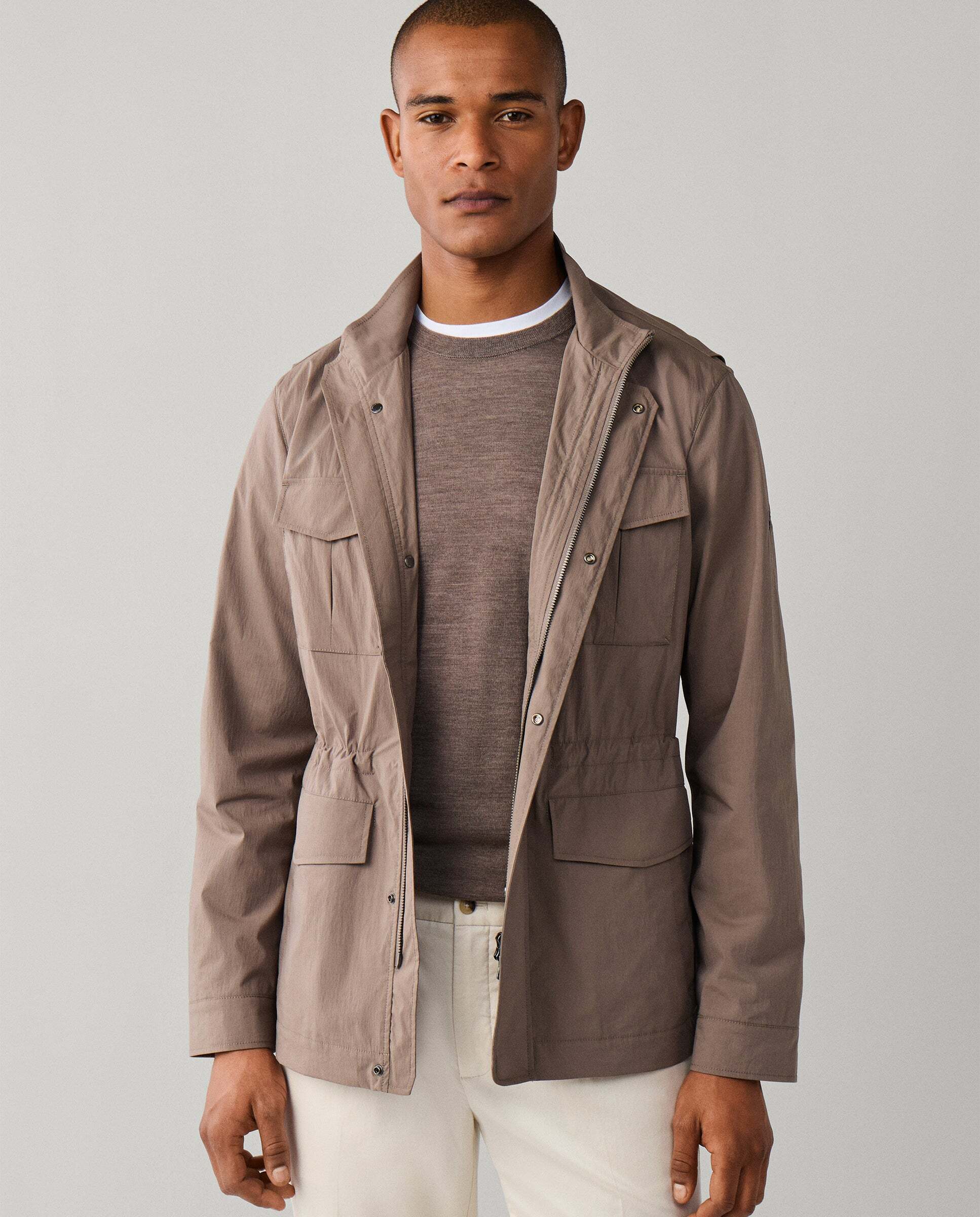 Hackett - Chaqueta de hombre sahariana mezcla de algodón.