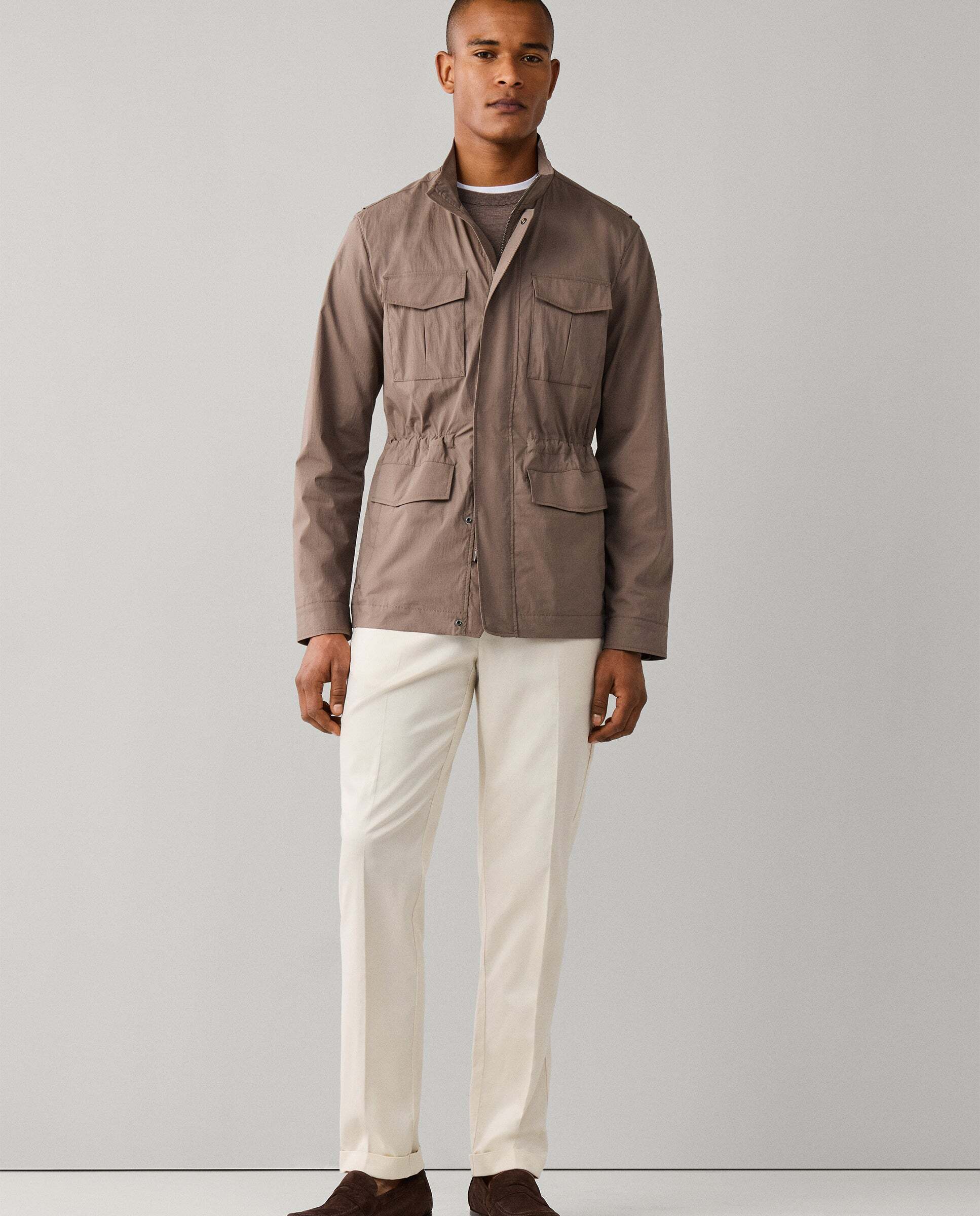 Chaqueta de hombre sahariana mezcla de algodón - Hackett - Beige Beige-2