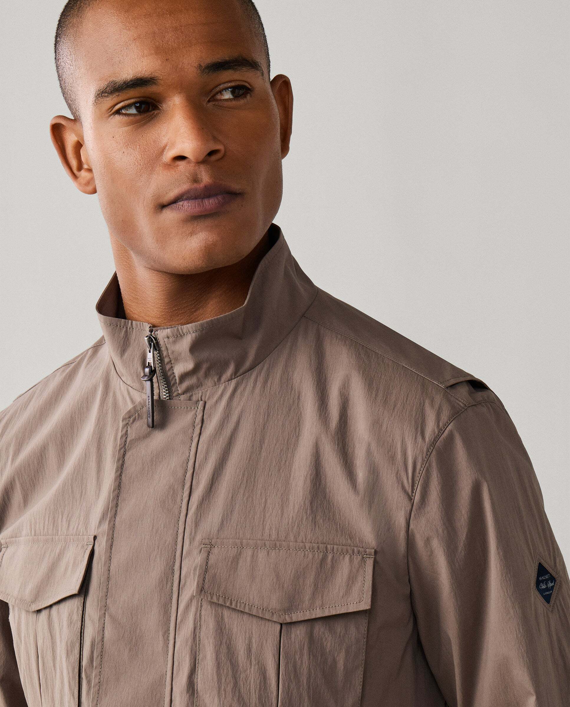 Chaqueta de hombre sahariana mezcla de algodón - Hackett - Beige Beige-4