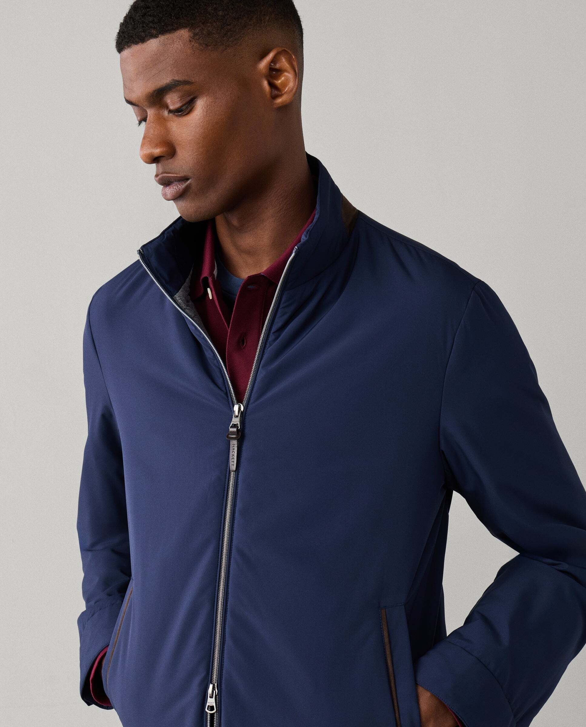Chaqueta de hombre bomber ligera - Hackett - Azul marino Azul marino-4