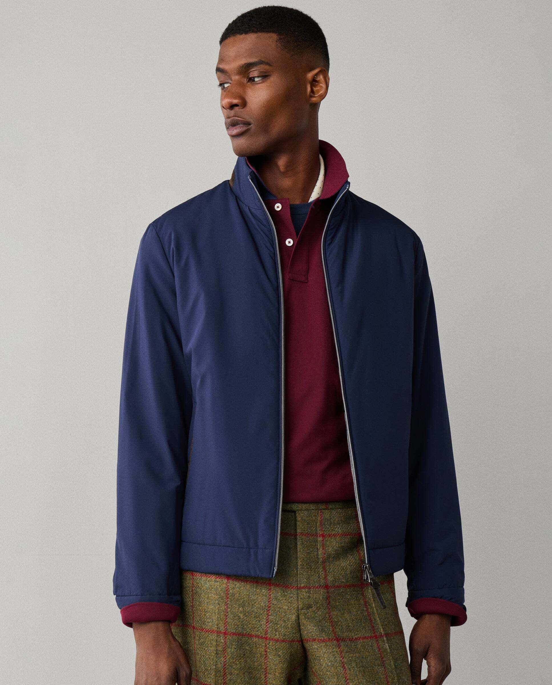 Chaqueta de hombre bomber ligera - Hackett - Azul marino Azul marino-6