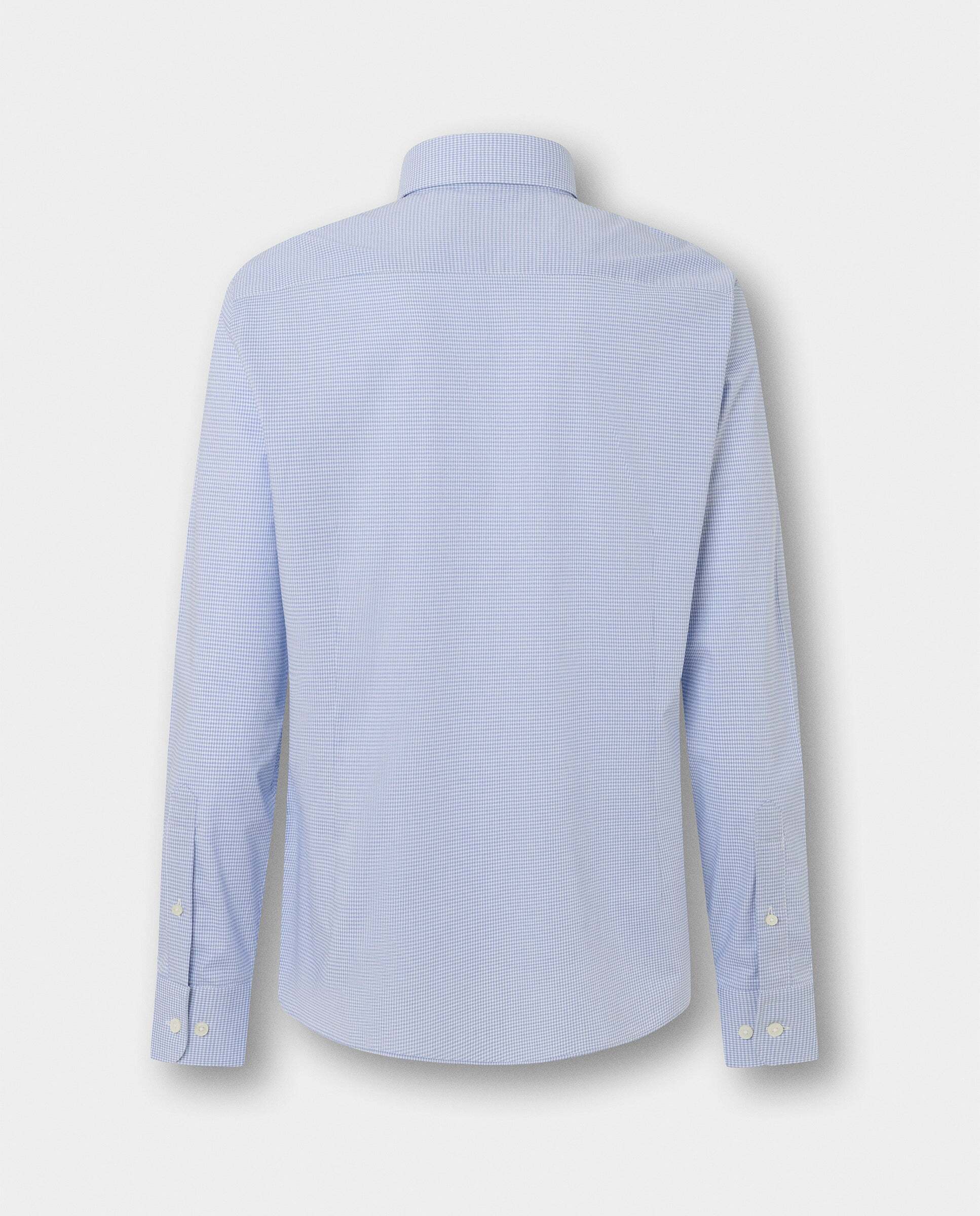 Camisa cuadros vichy bi-stretch fit tailored - Hackett - Azul claro Azul claro-8