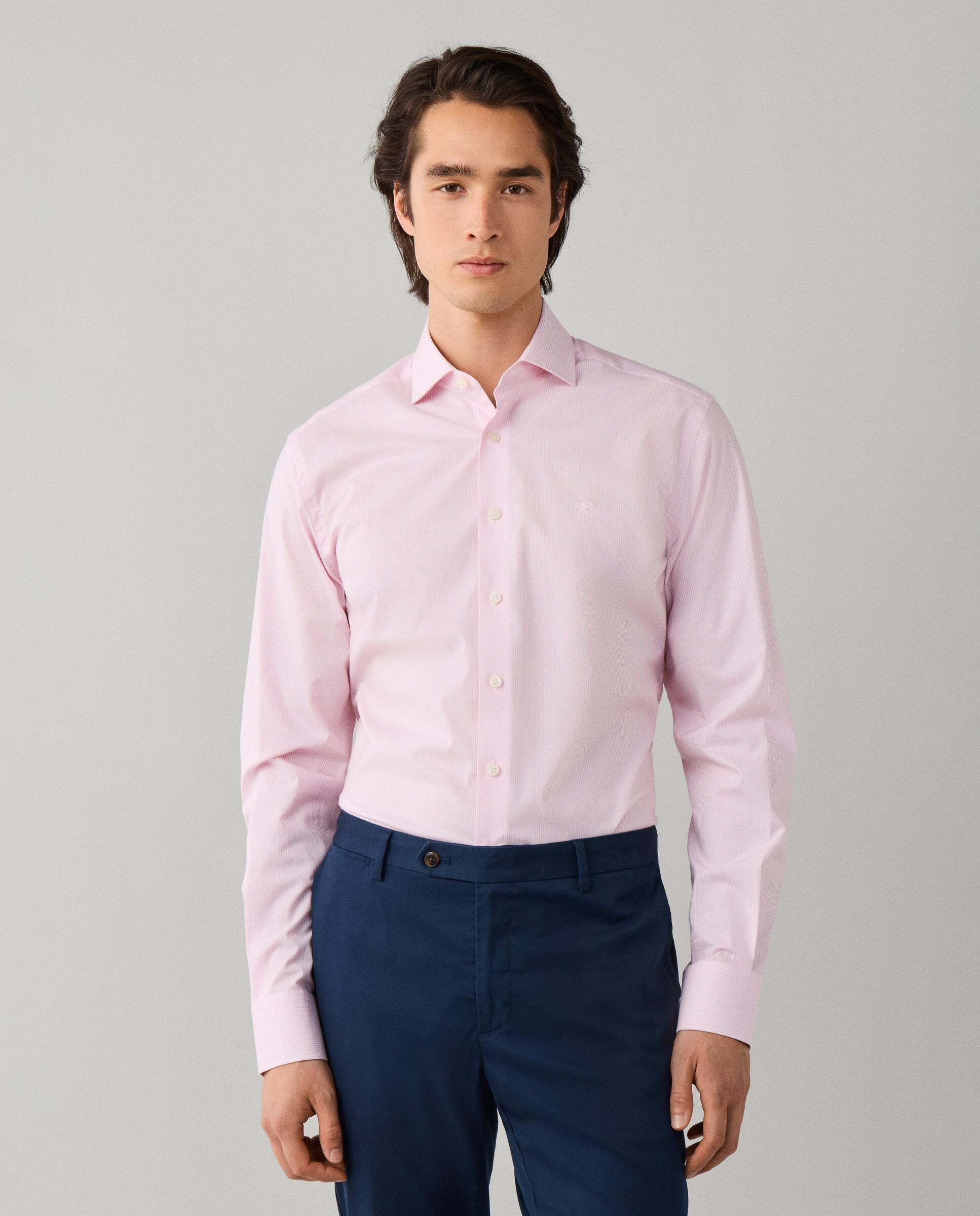 Hackett - Camisa rayas bengala bi-stretch fit tailored.