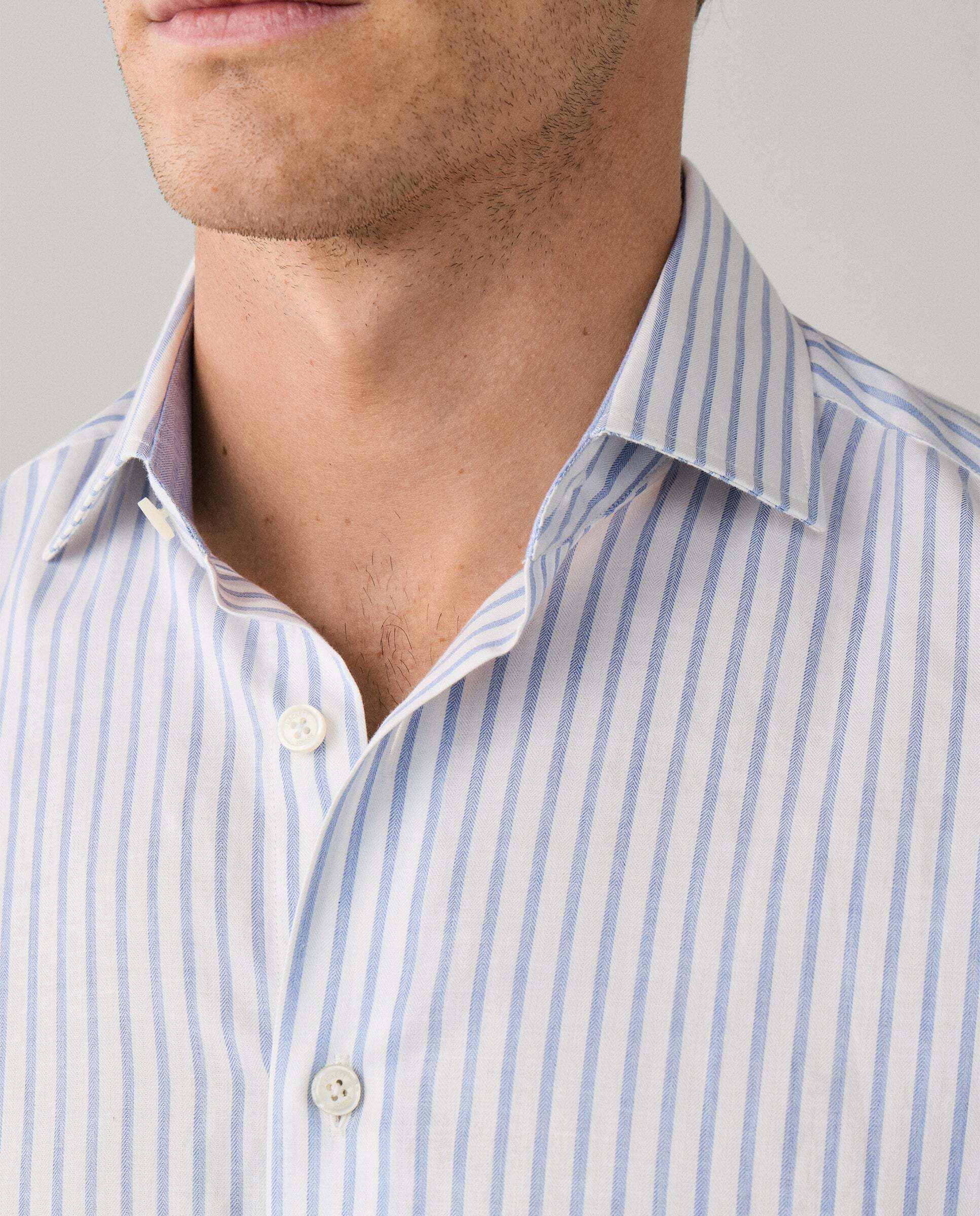Camisa de hombre de rayas anchas fit tailored - Hackett - Azul Azul-6