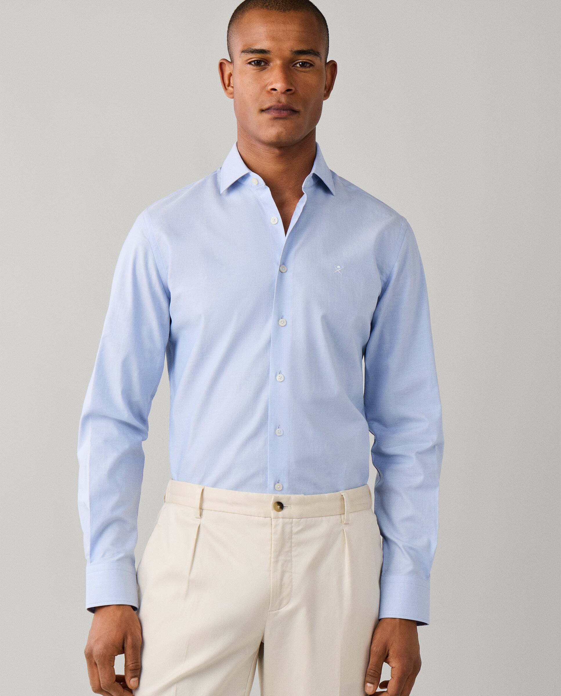 Hackett - Camisa texturizada sólida fit tailored.