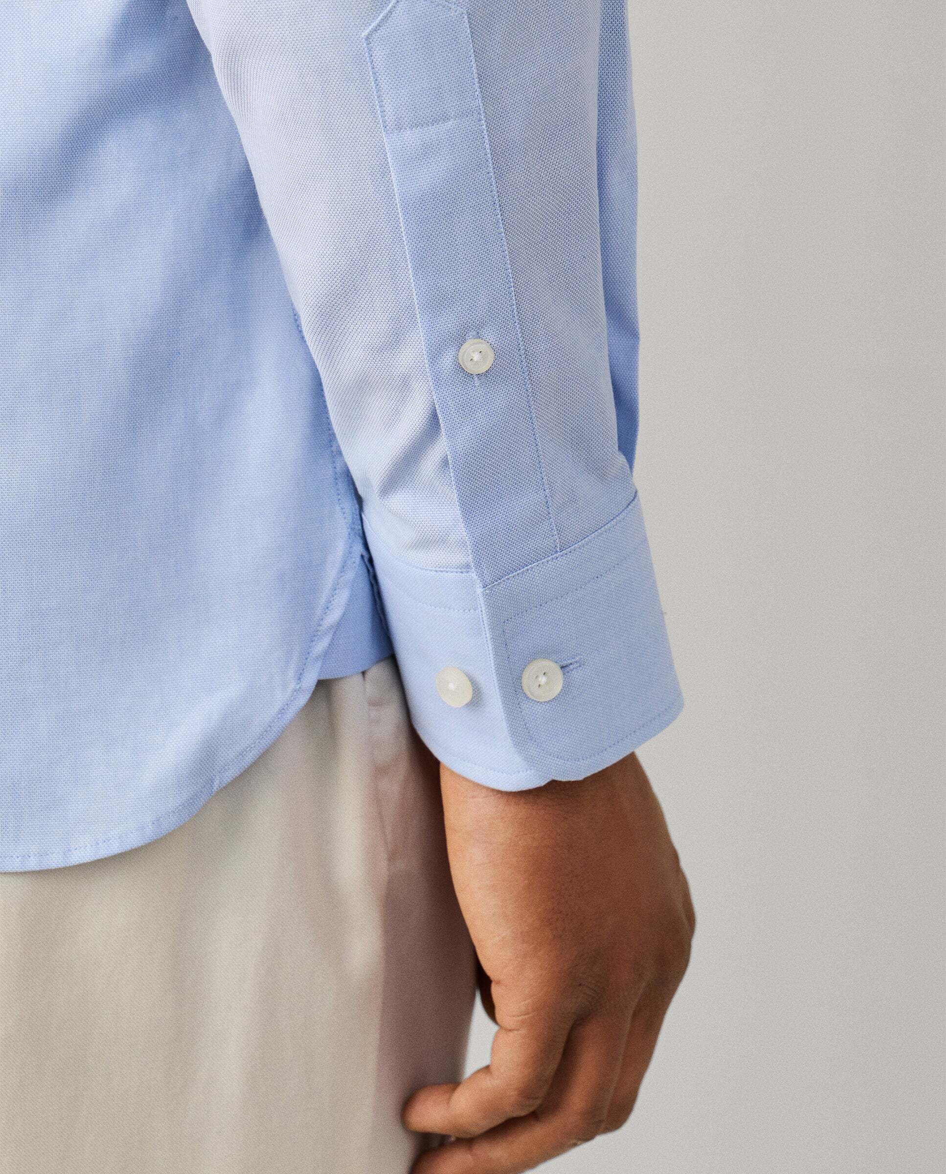 Camisa texturizada sólida fit tailored - Hackett - Azul Azul-5