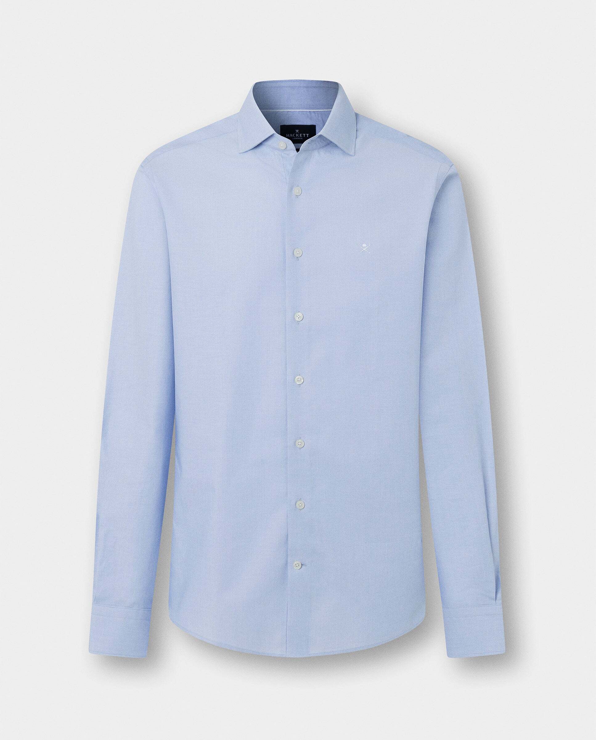 Camisa texturizada sólida fit tailored - Hackett - Azul Azul-10