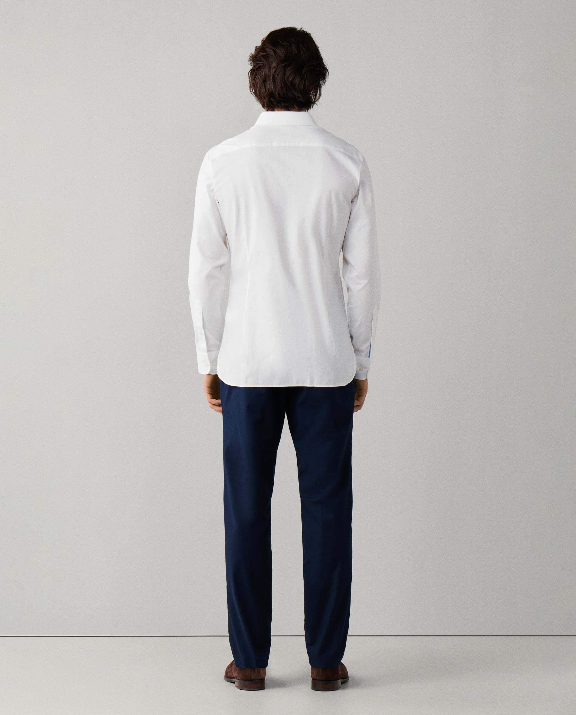 Camisa texturizada sólida fit tailored - Hackett - Blanco Blanco-3