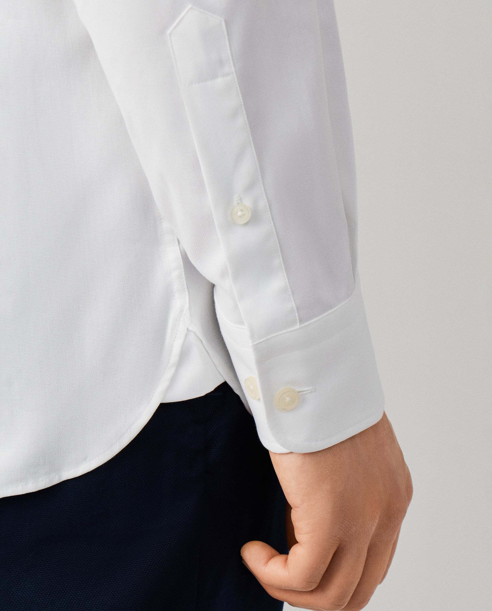 Camisa texturizada sólida fit tailored - Hackett - Blanco Blanco-5