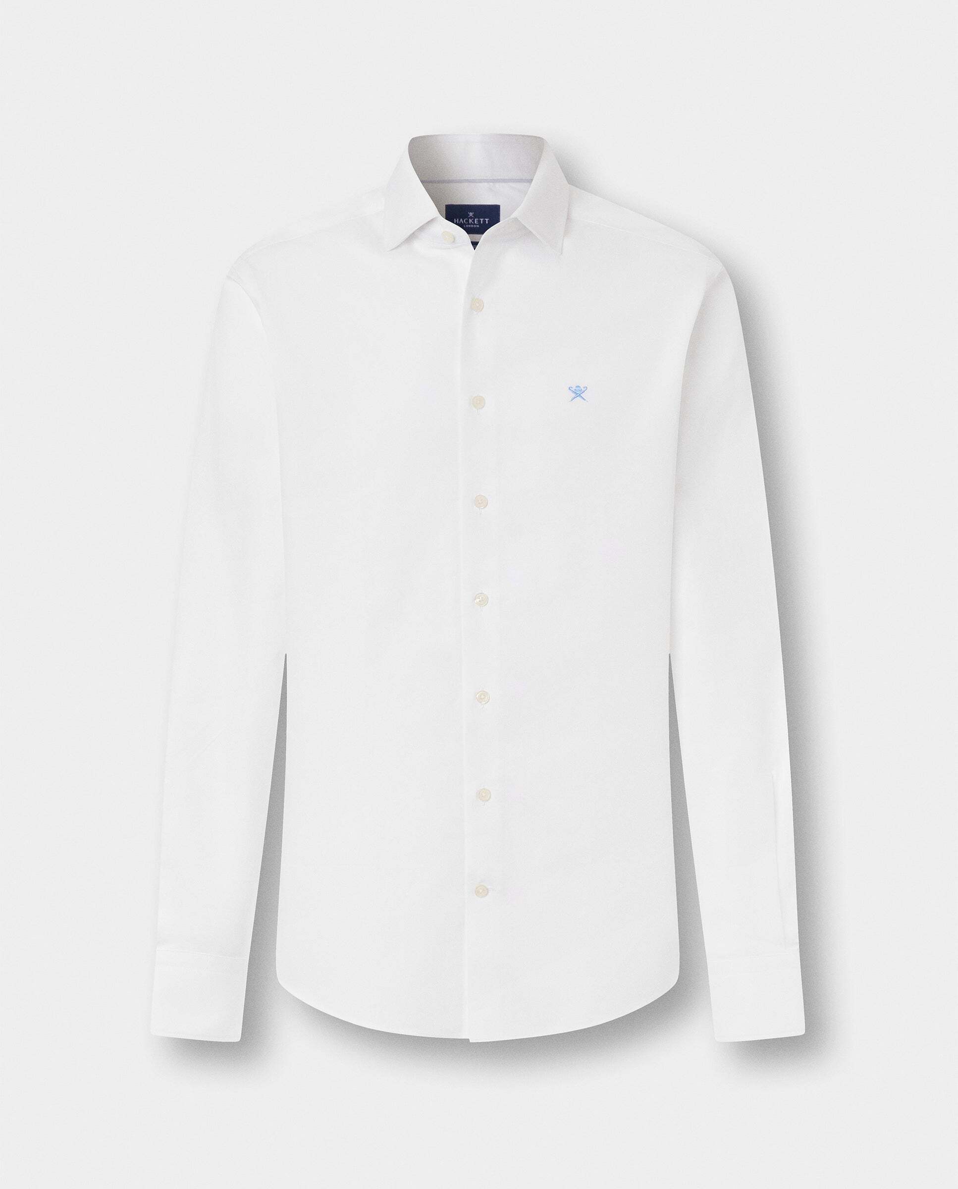 Camisa texturizada sólida fit tailored - Hackett - Blanco Blanco-9