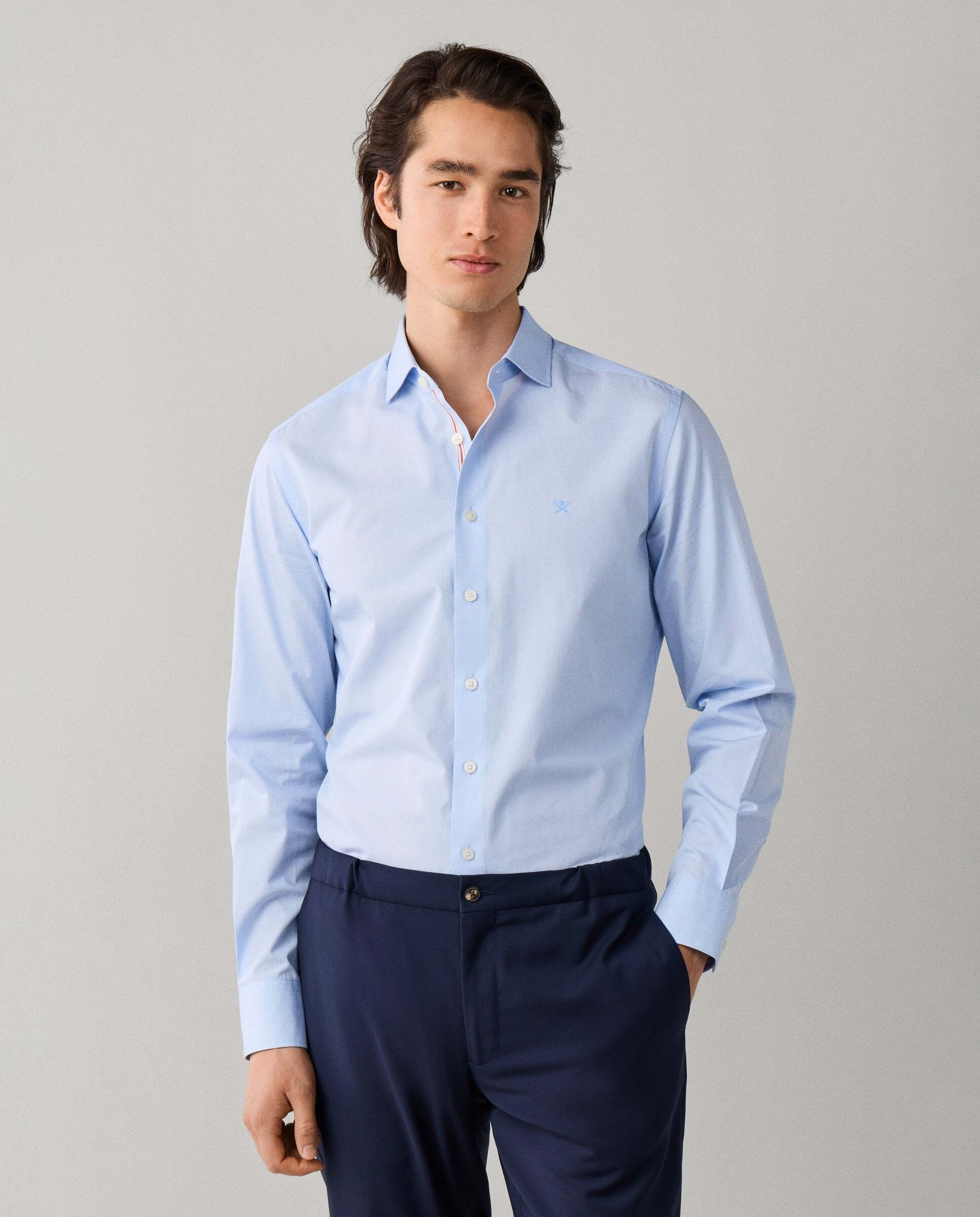 Hackett - Camisa popelín rayas finas fit tailored.