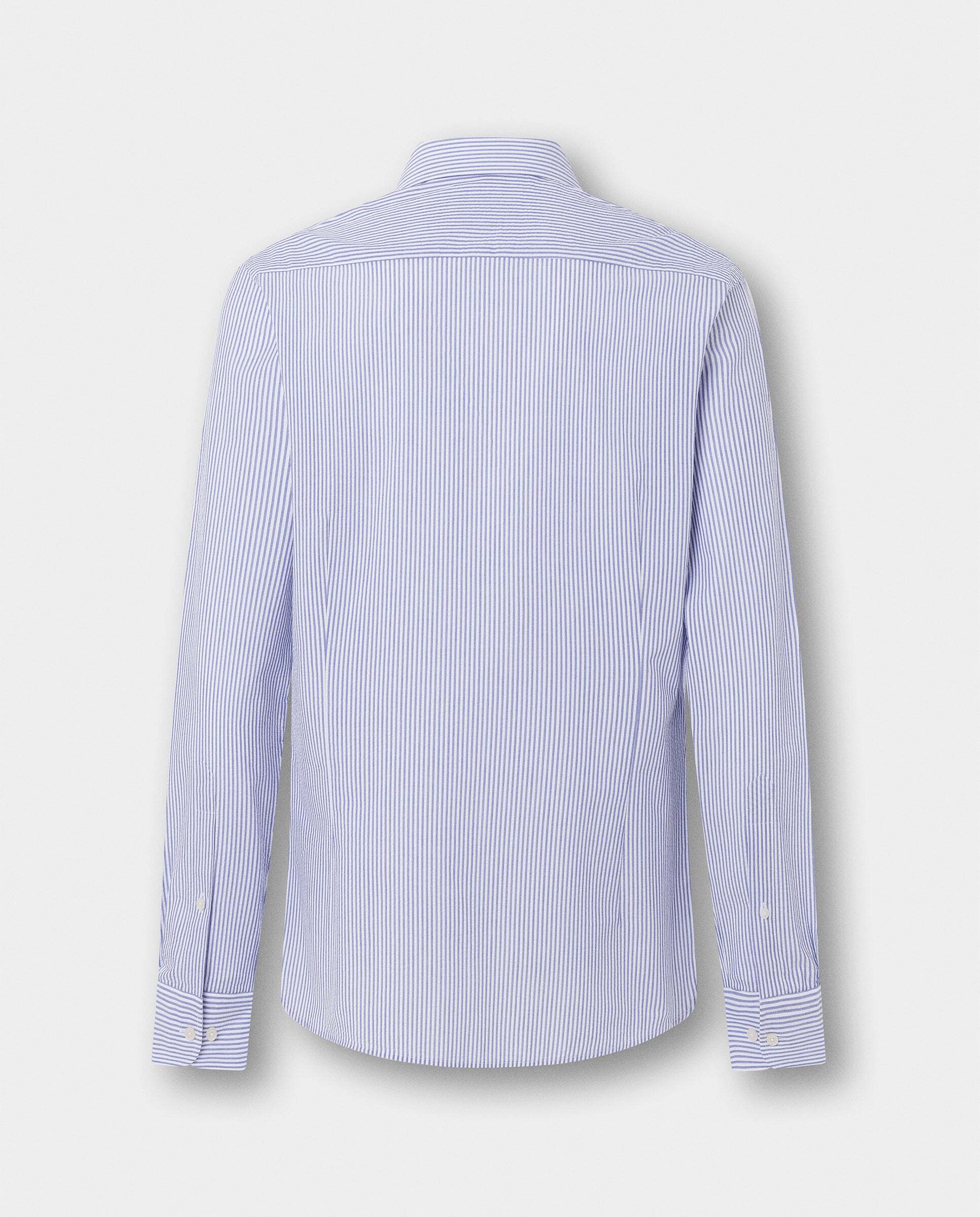 Camisa de hombre de rayas bengala seersucker fit tailored - Hackett - Azul Azul-9