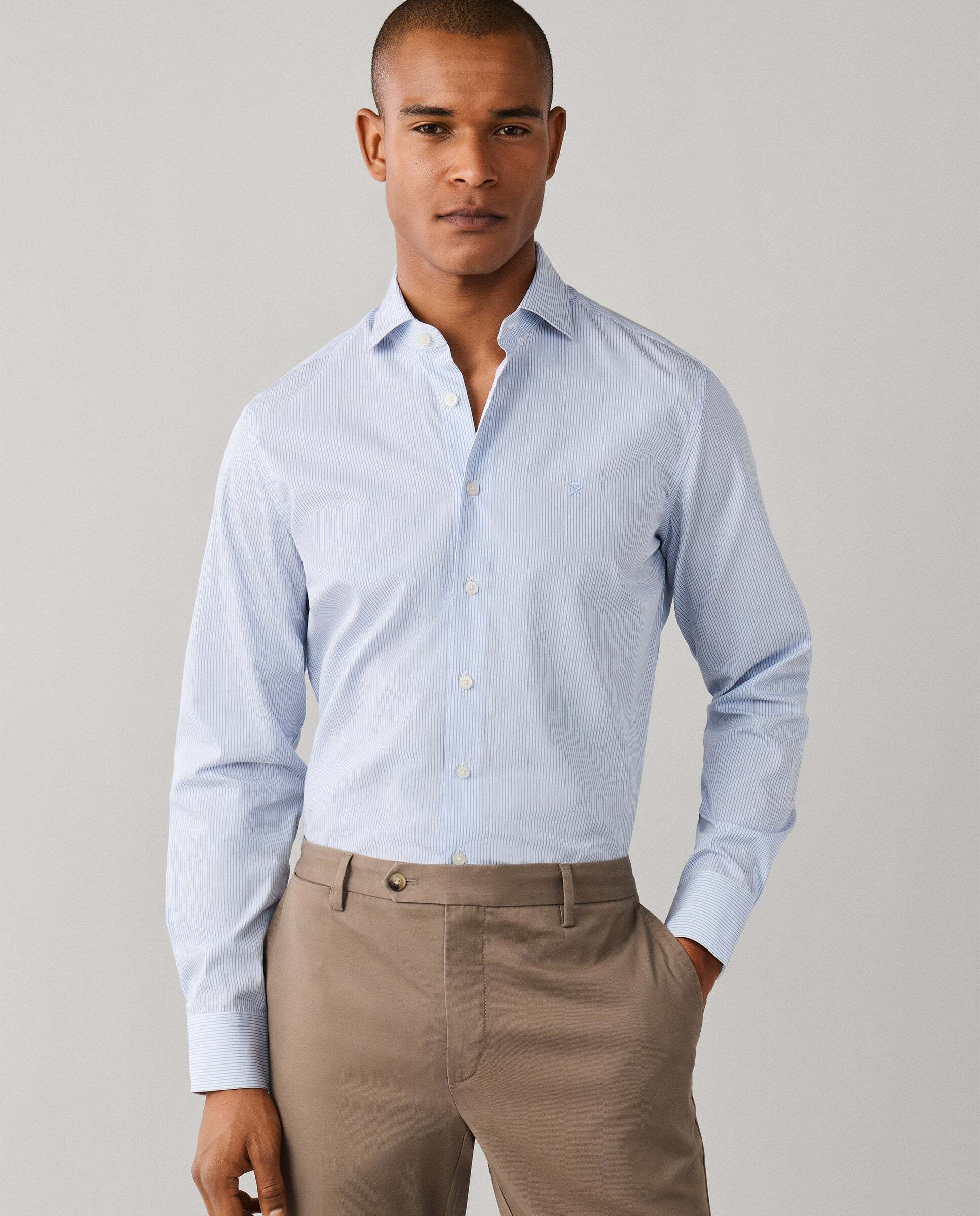 Imagen 0 de Camisa de hombre de rayas bengala city fit tailored Azul
