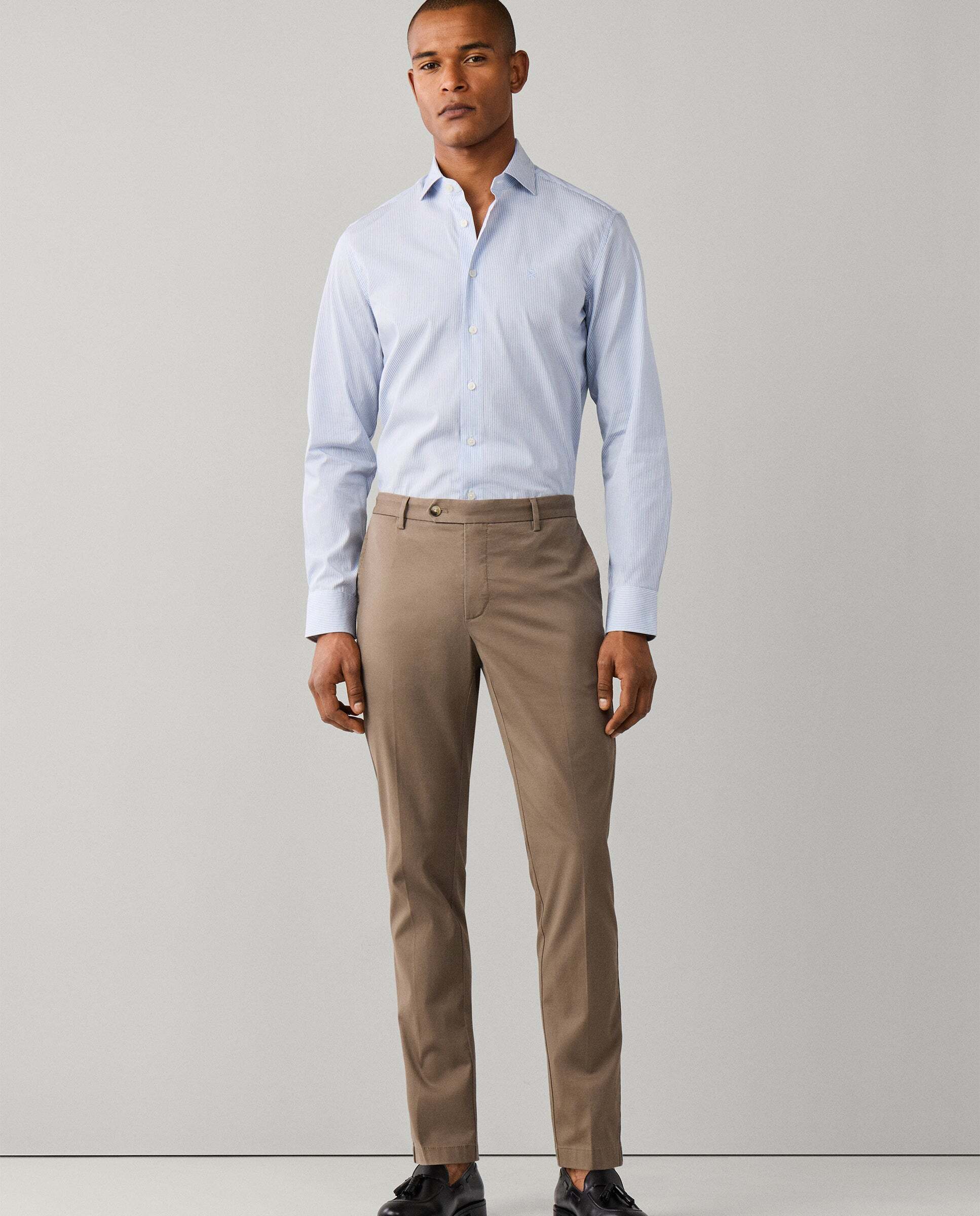 Camisa de hombre de rayas bengala city fit tailored - Hackett - Azul Azul-2