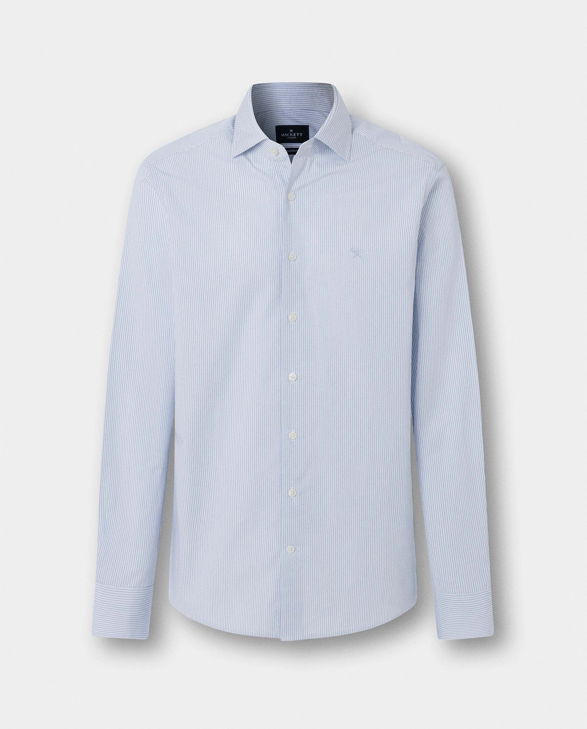 Camisa de hombre de rayas bengala city fit tailored - Hackett - Azul Azul-10