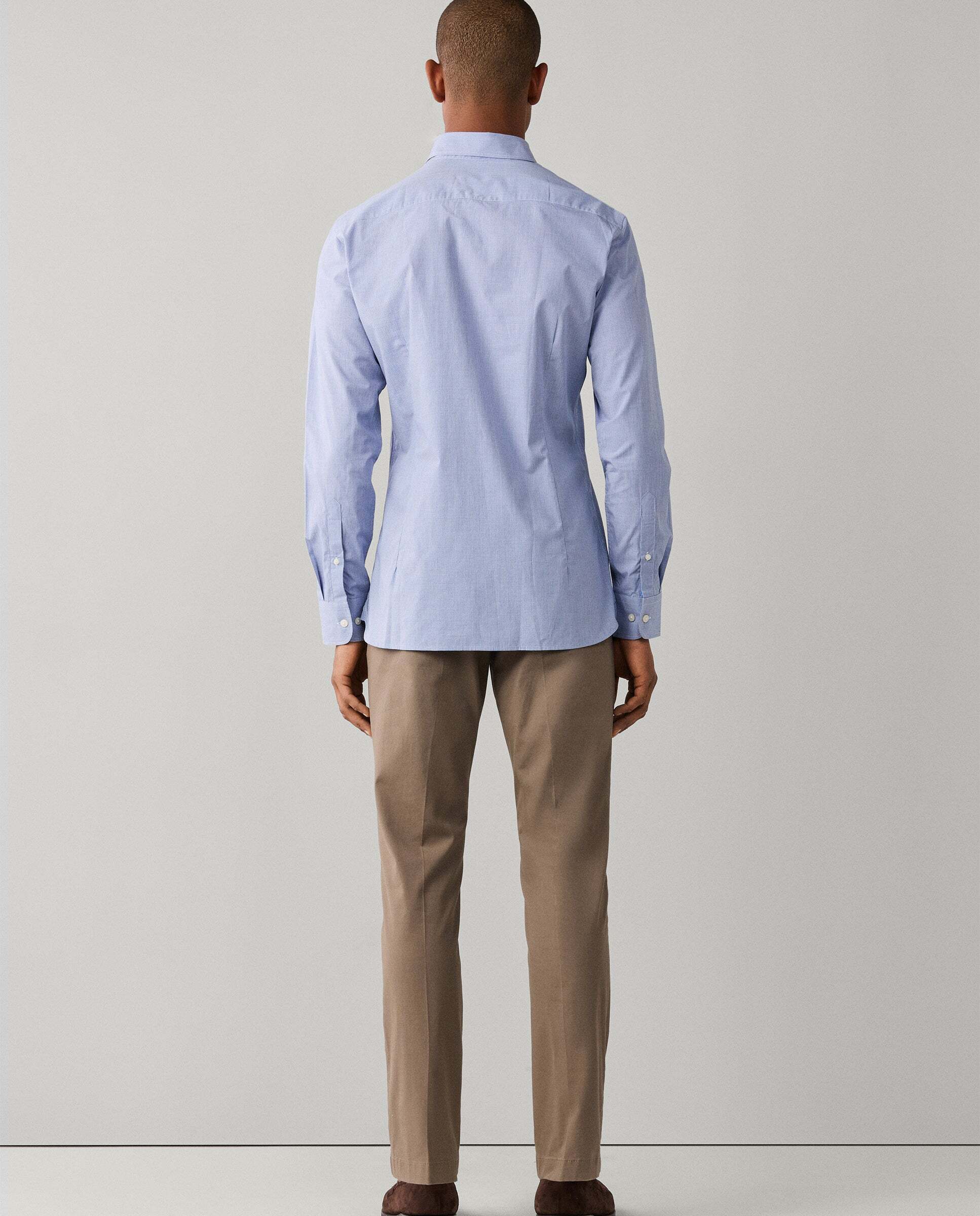 Camisa de hombre de cuadros vichy city fit tailored - Hackett - Azul Azul-3