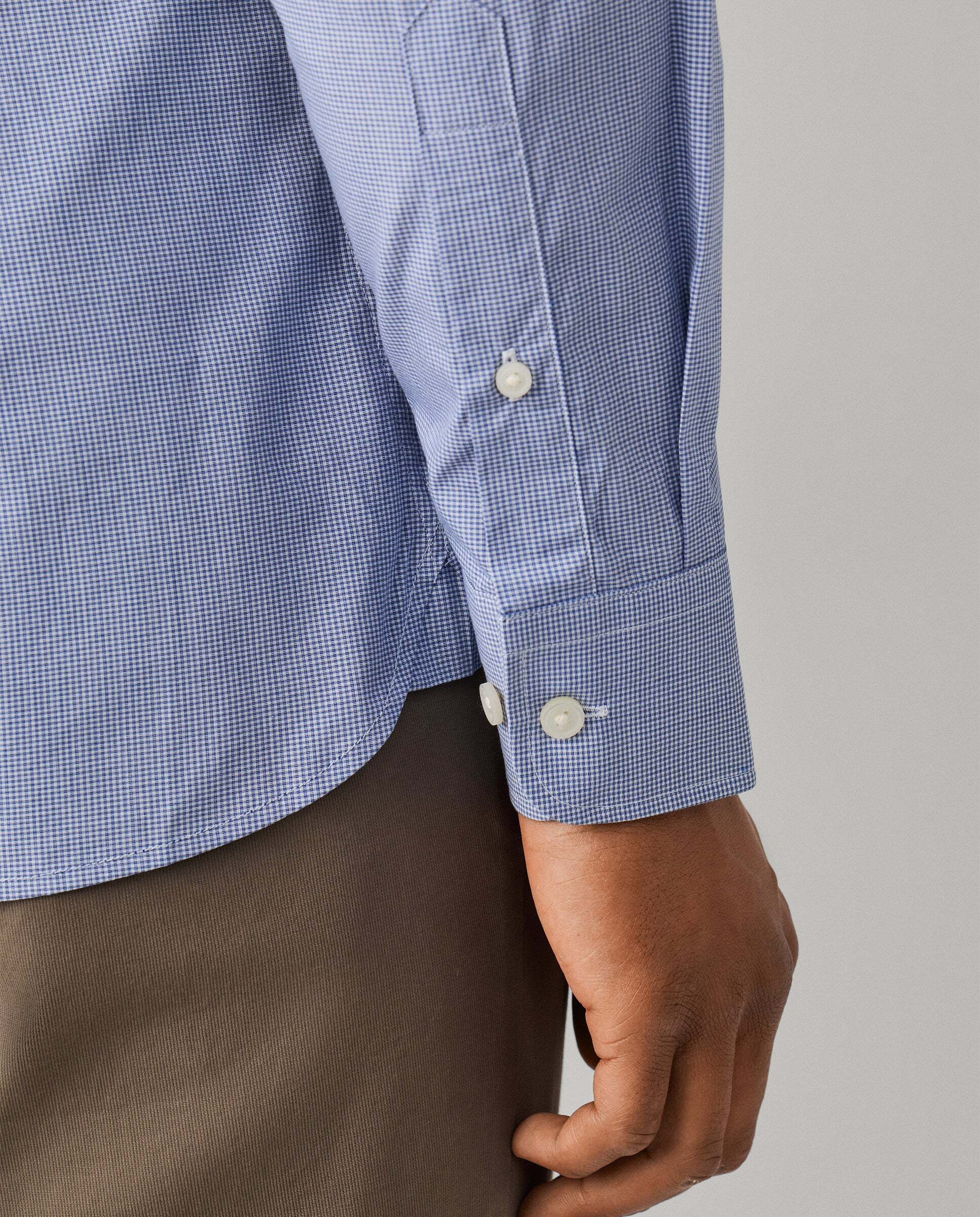 Camisa de hombre de cuadros vichy city fit tailored - Hackett - Azul Azul-5