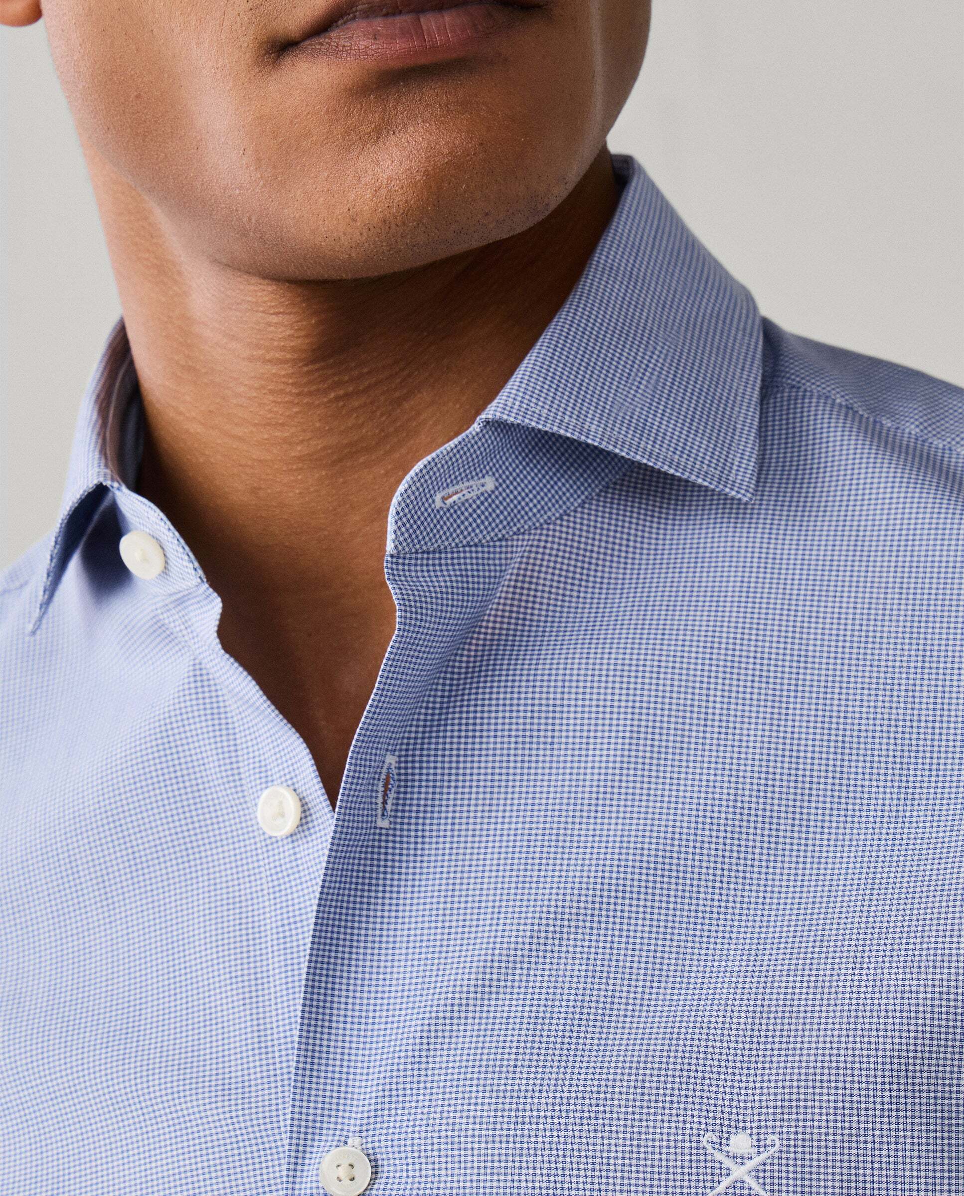Camisa de hombre de cuadros vichy city fit tailored - Hackett - Azul Azul-6
