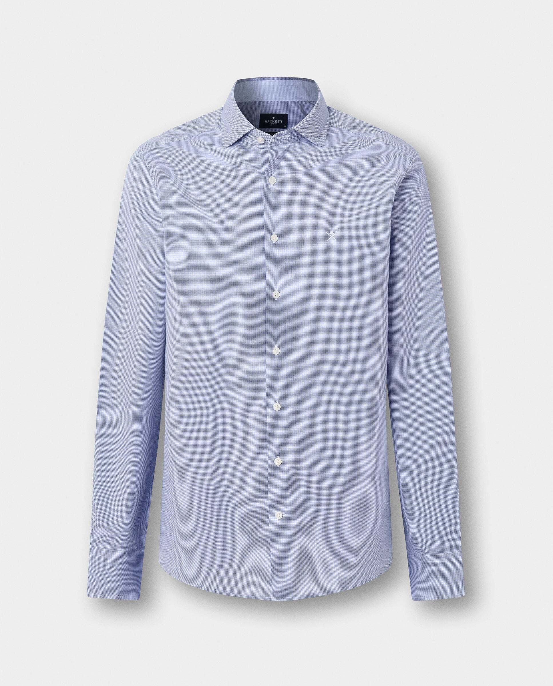 Camisa de hombre de cuadros vichy city fit tailored - Hackett - Azul Azul-10
