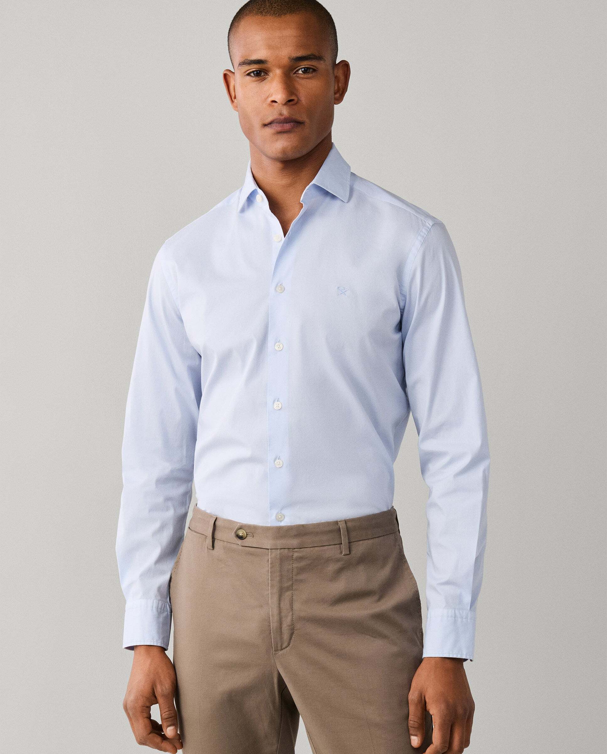 Hackett - Camisa de hombre popelín elástica fit tailored.