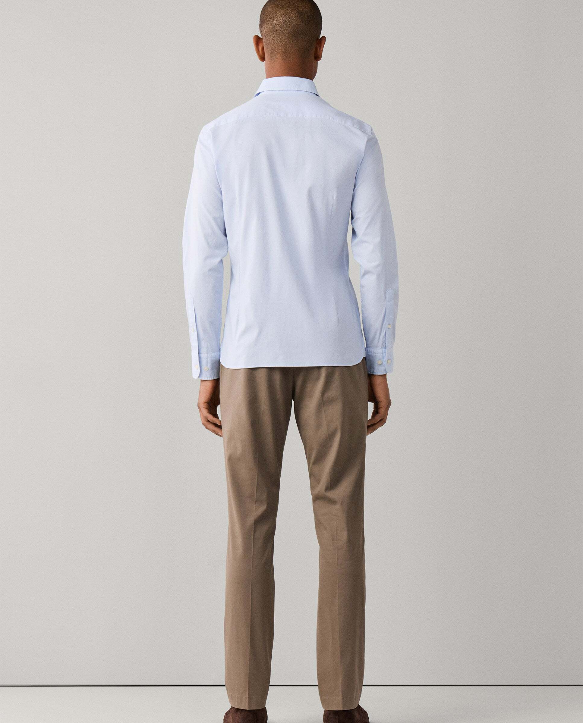 Camisa de hombre popelín elástica fit tailored - Hackett - Azul claro Azul claro-3