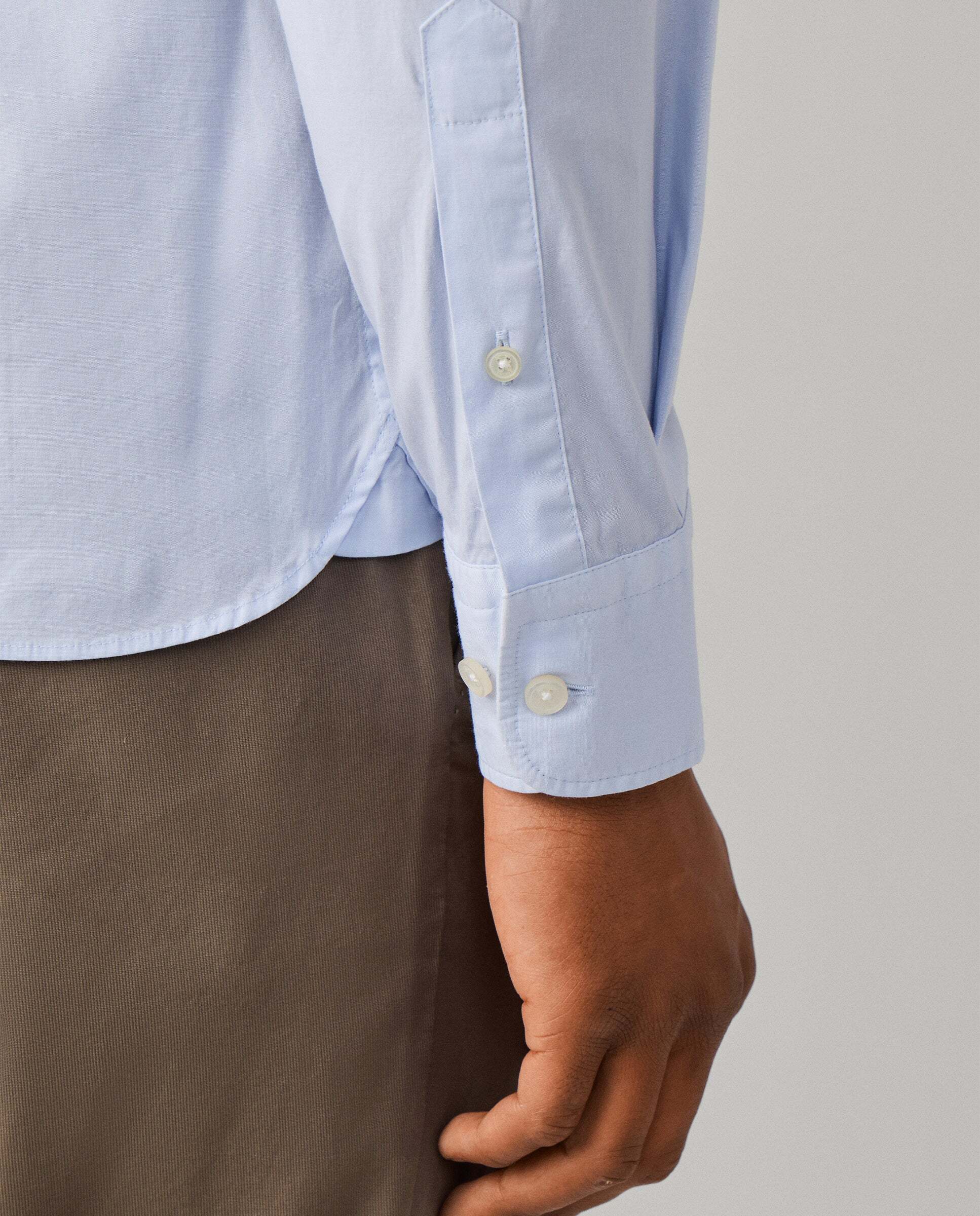 Camisa de hombre popelín elástica fit tailored - Hackett - Azul claro Azul claro-5