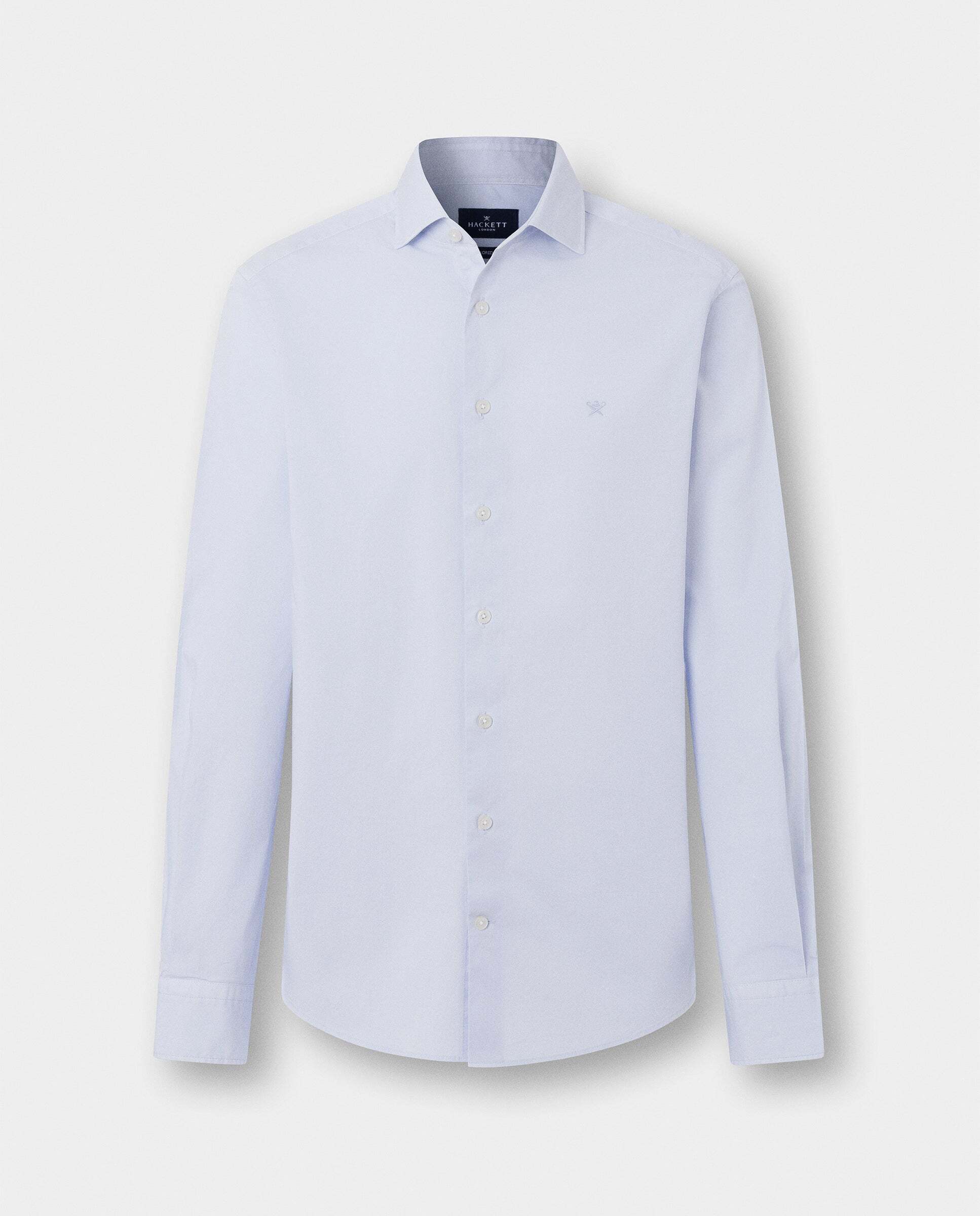 Camisa de hombre popelín elástica fit tailored - Hackett - Azul claro Azul claro-10
