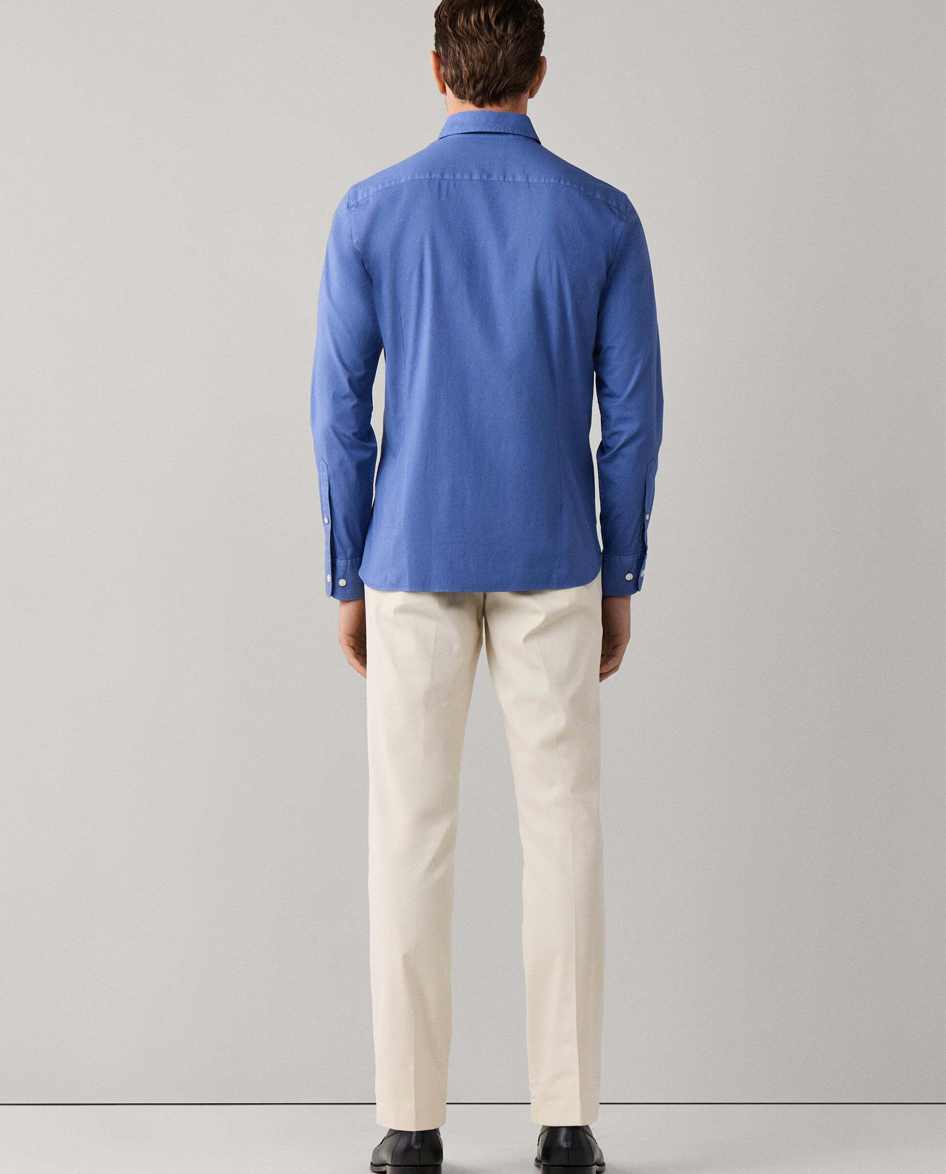 Camisa de hombre popelín elástica fit tailored - Hackett - Azul Azul-3