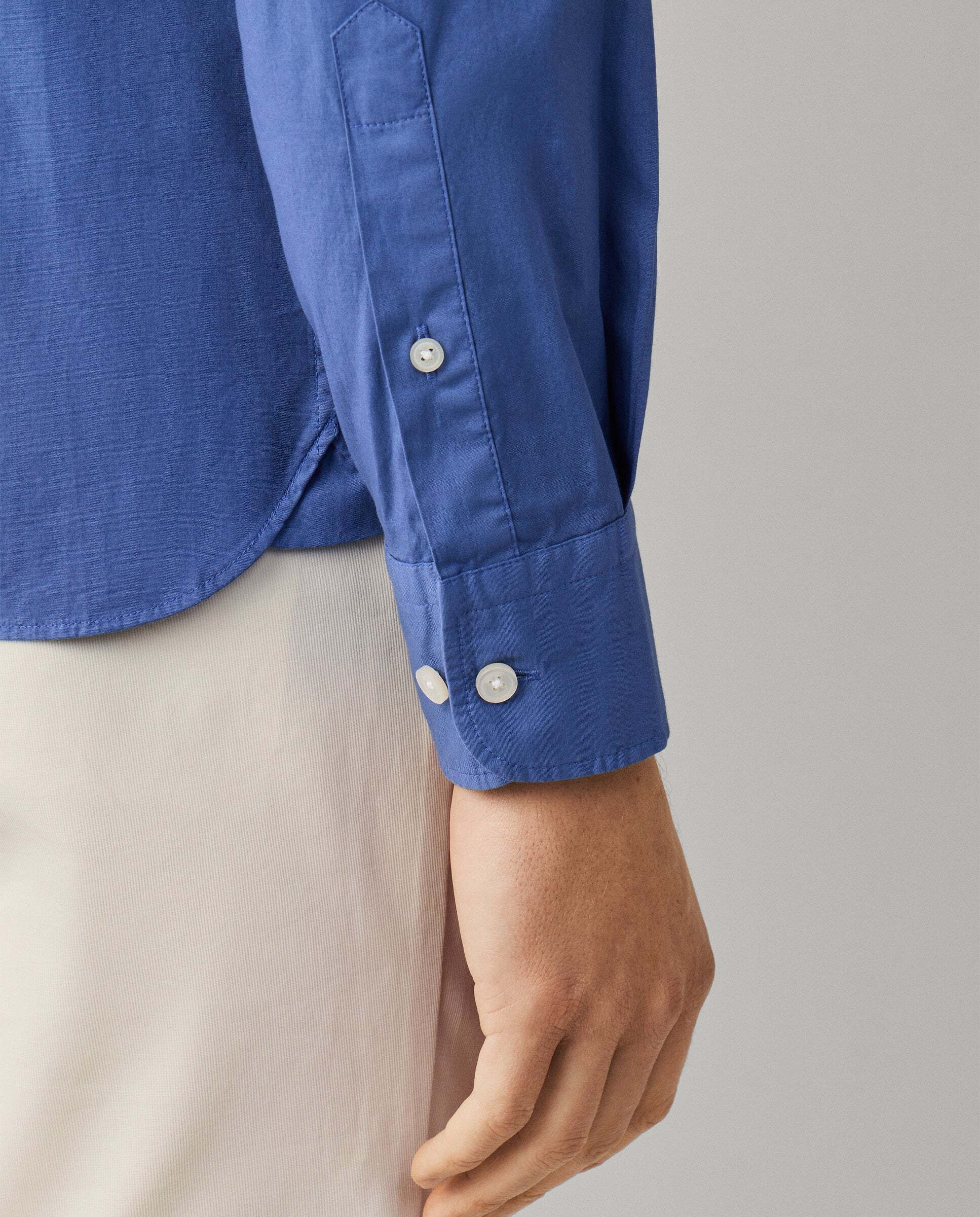 Camisa de hombre popelín elástica fit tailored - Hackett - Azul Azul-5
