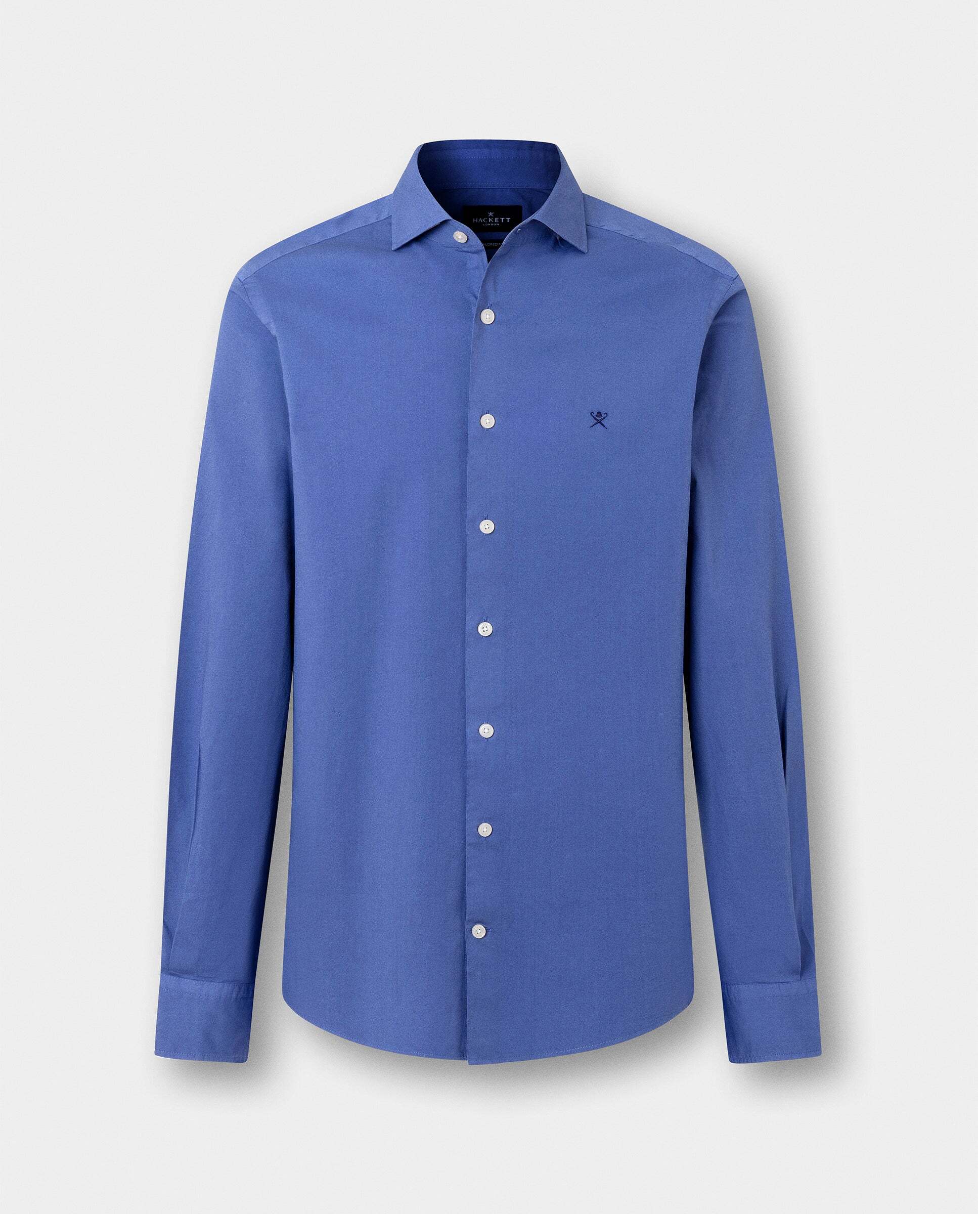 Camisa de hombre popelín elástica fit tailored - Hackett - Azul Azul-10