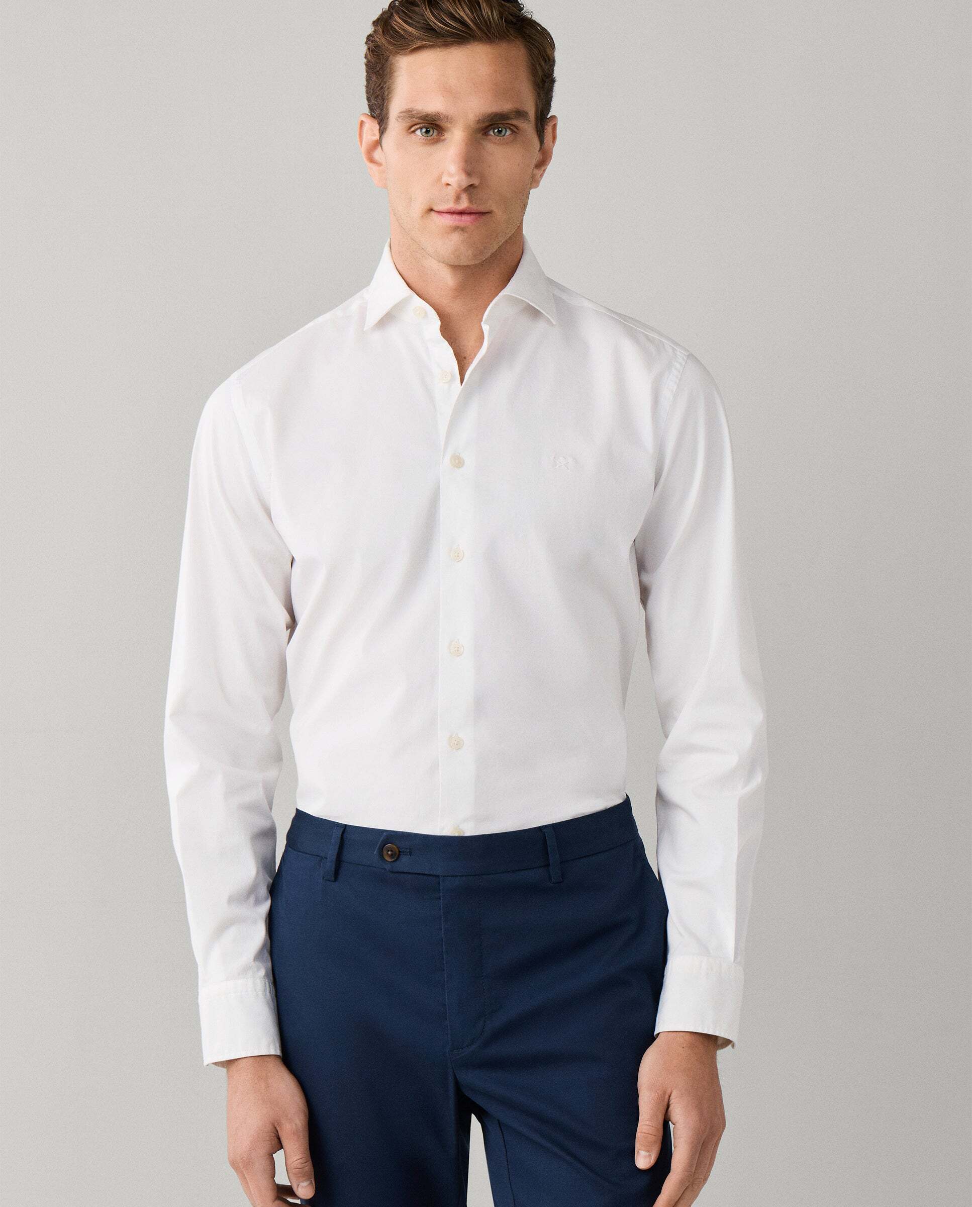 Imagen 0 de Camisa de hombre popelín elástica fit tailored Blanco