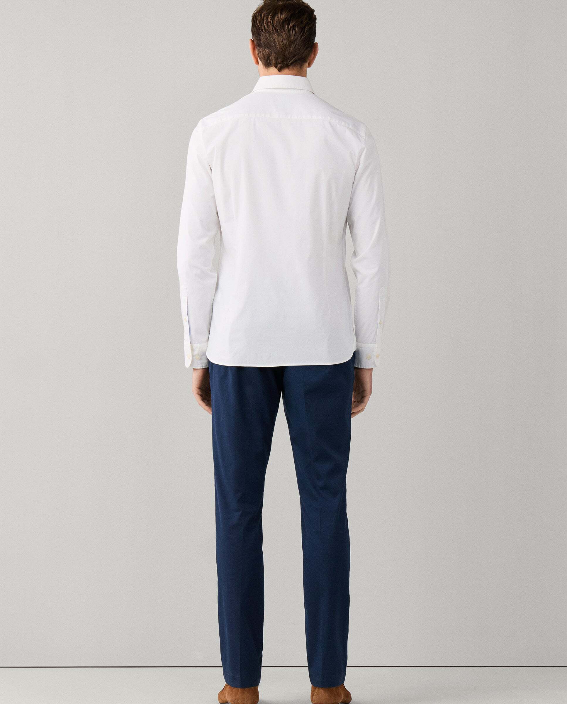 Camisa de hombre popelín elástica fit tailored - Hackett - Blanco Blanco-3