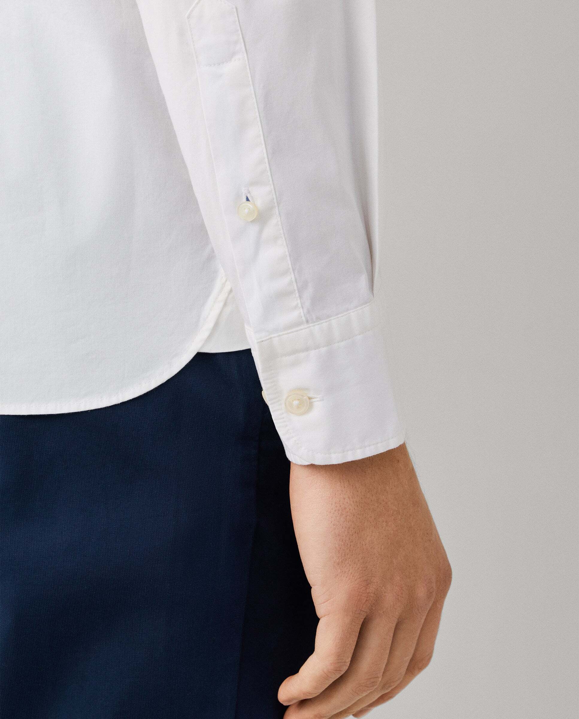 Camisa de hombre popelín elástica fit tailored - Hackett - Blanco Blanco-5