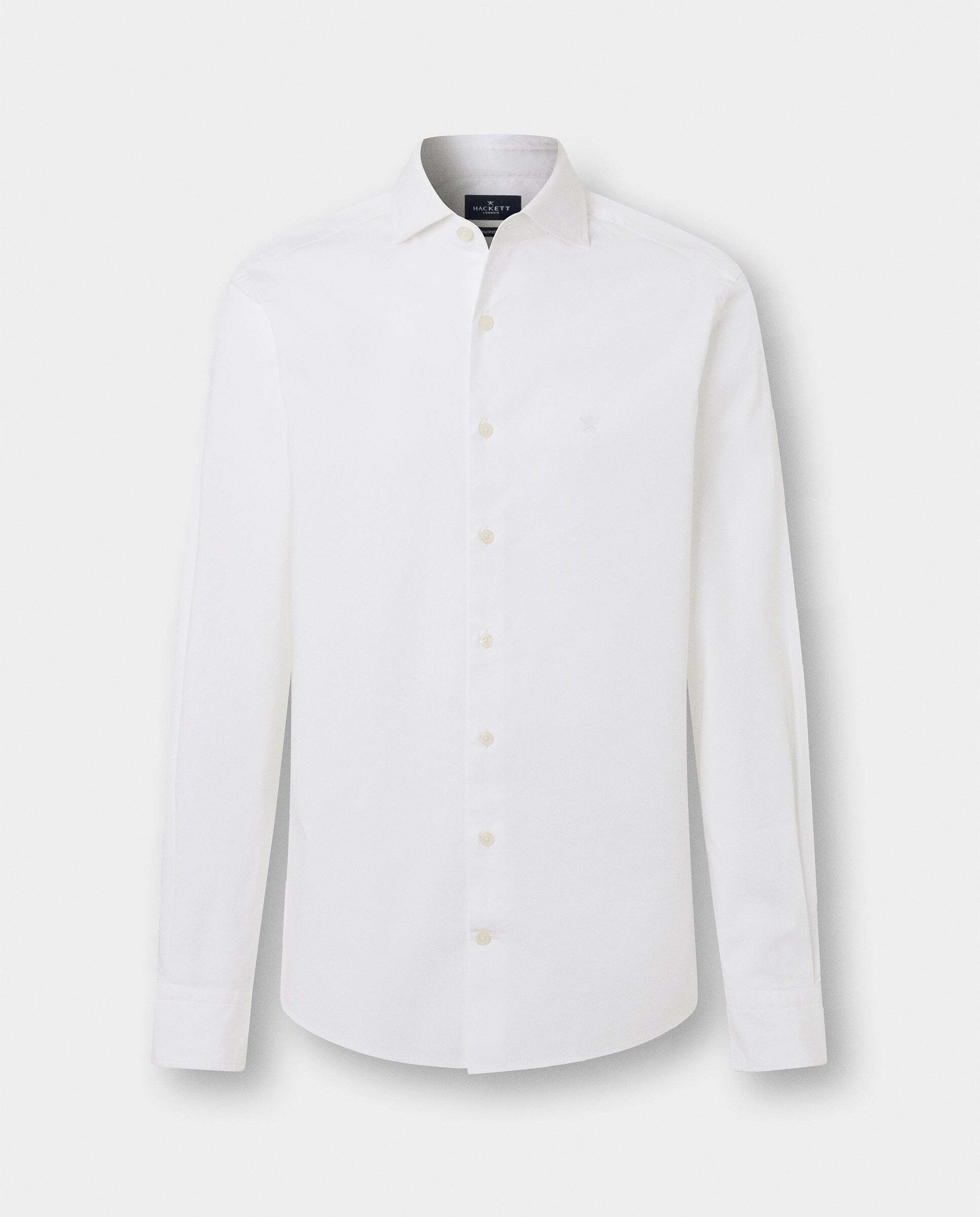 Camisa de hombre popelín elástica fit tailored - Hackett - Blanco Blanco-10