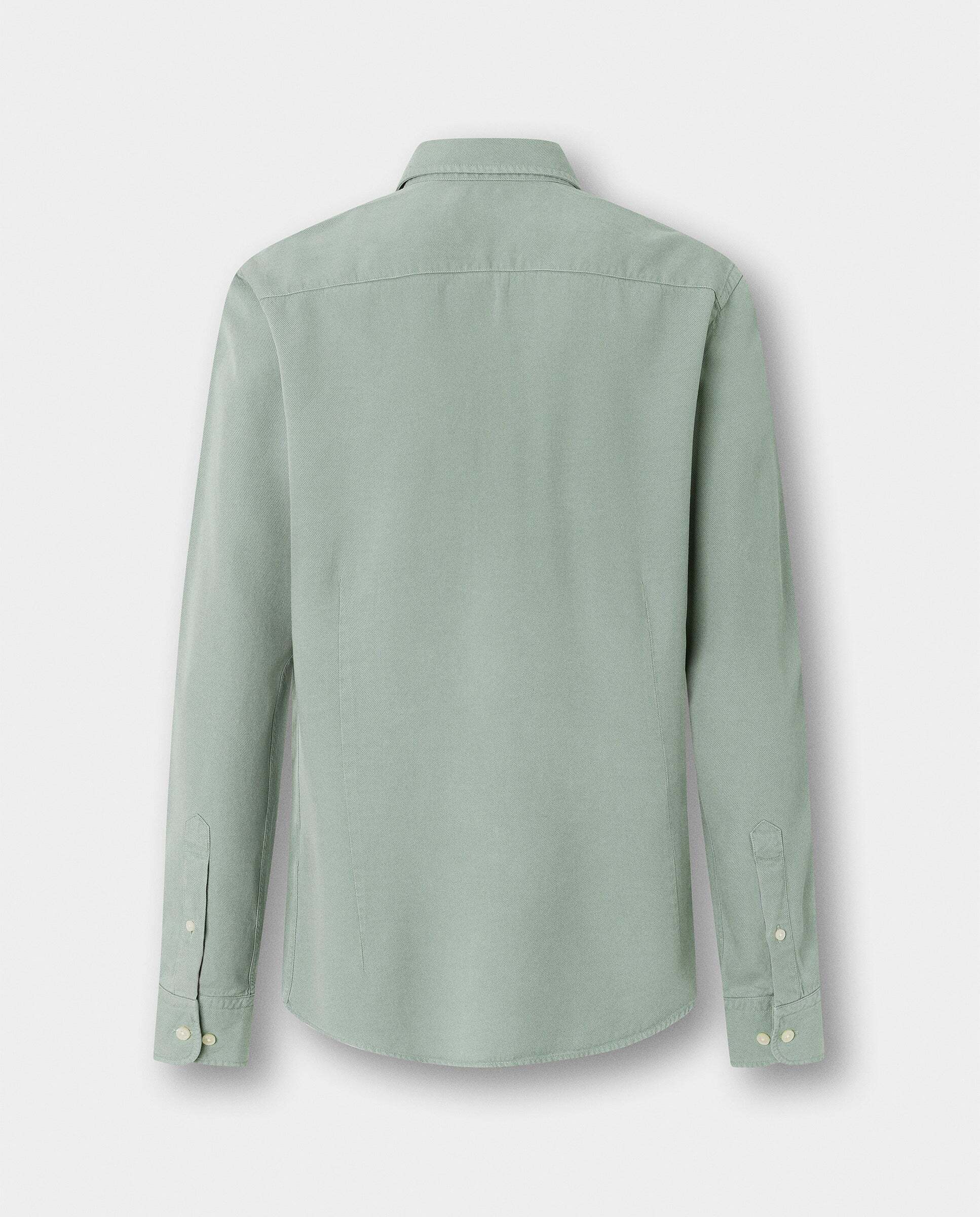 Camisa de hombre texturizada teñida en prenda fit tailored - Hackett - Verde Verde-9